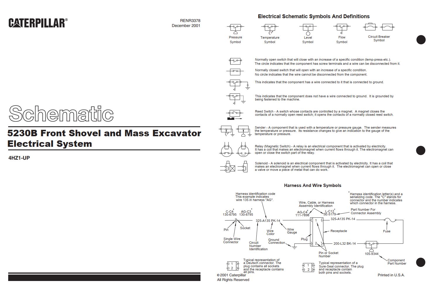 CAT Excavator 5230B Electrical Schematic RENR3378 00 2001 (1)