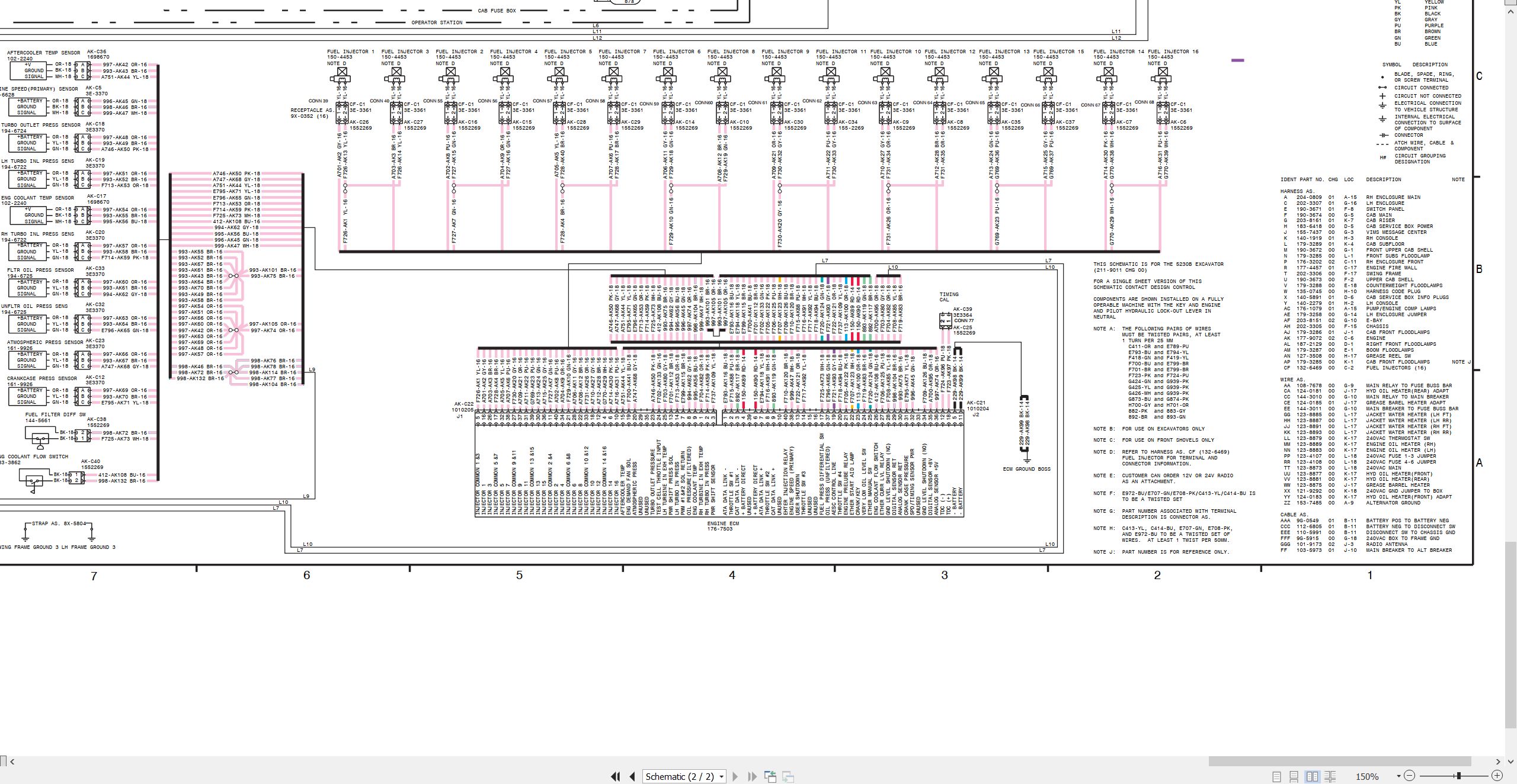 CAT Excavator 5230B Electrical Schematic RENR3378 00 2001 (2)