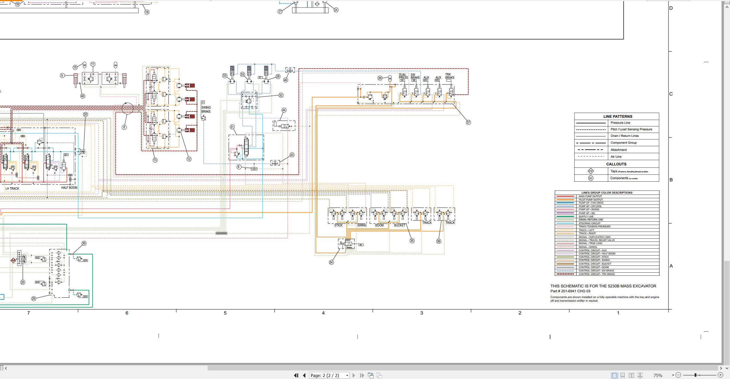 CAT Excavator 5230B Mass Hydraulic Schematic (2)