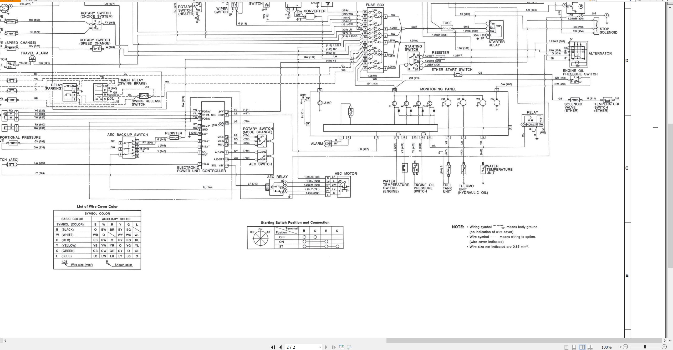 CAT Excavator E110B Electrical Schematic (2)