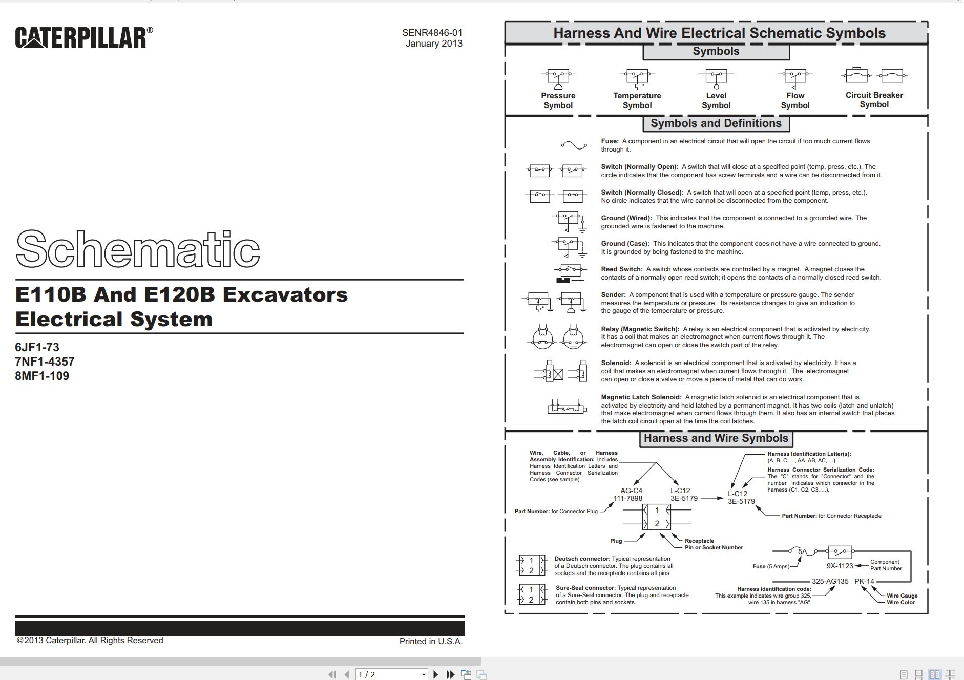 CAT Excavator E120B Electrical Hydraulic Schematic (1)