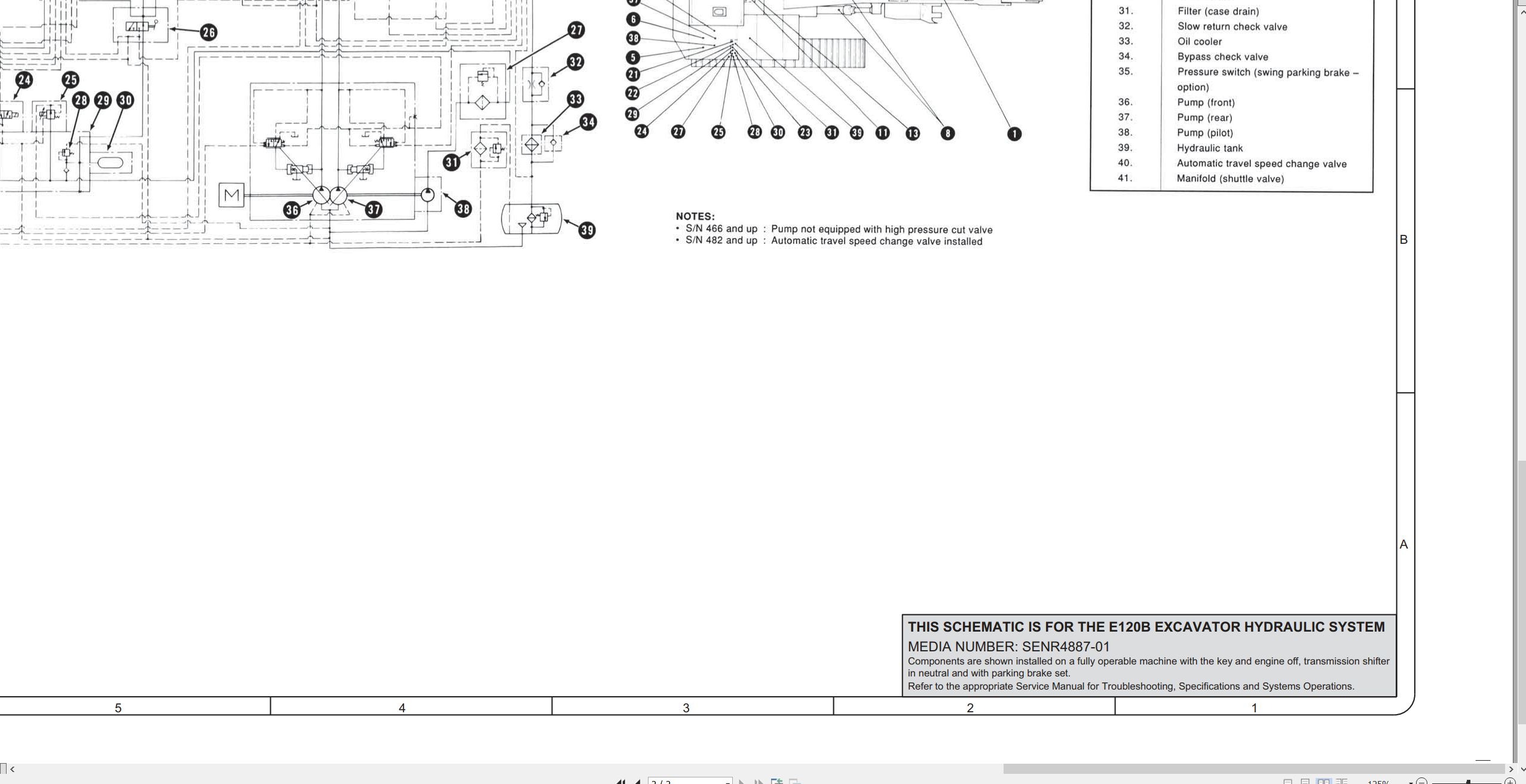 CAT Excavator E120B Electrical Hydraulic Schematic (3)