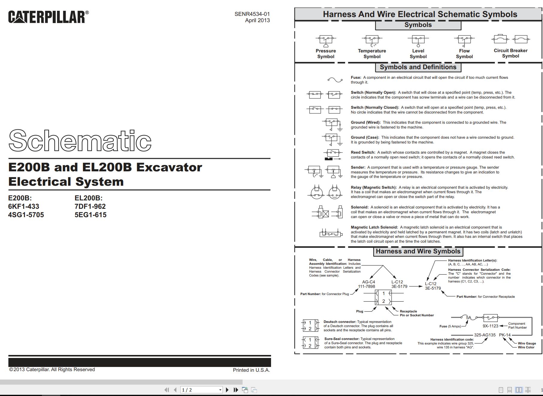 CAT Excavator E200B Electrical Hydraulic Schematic (1)