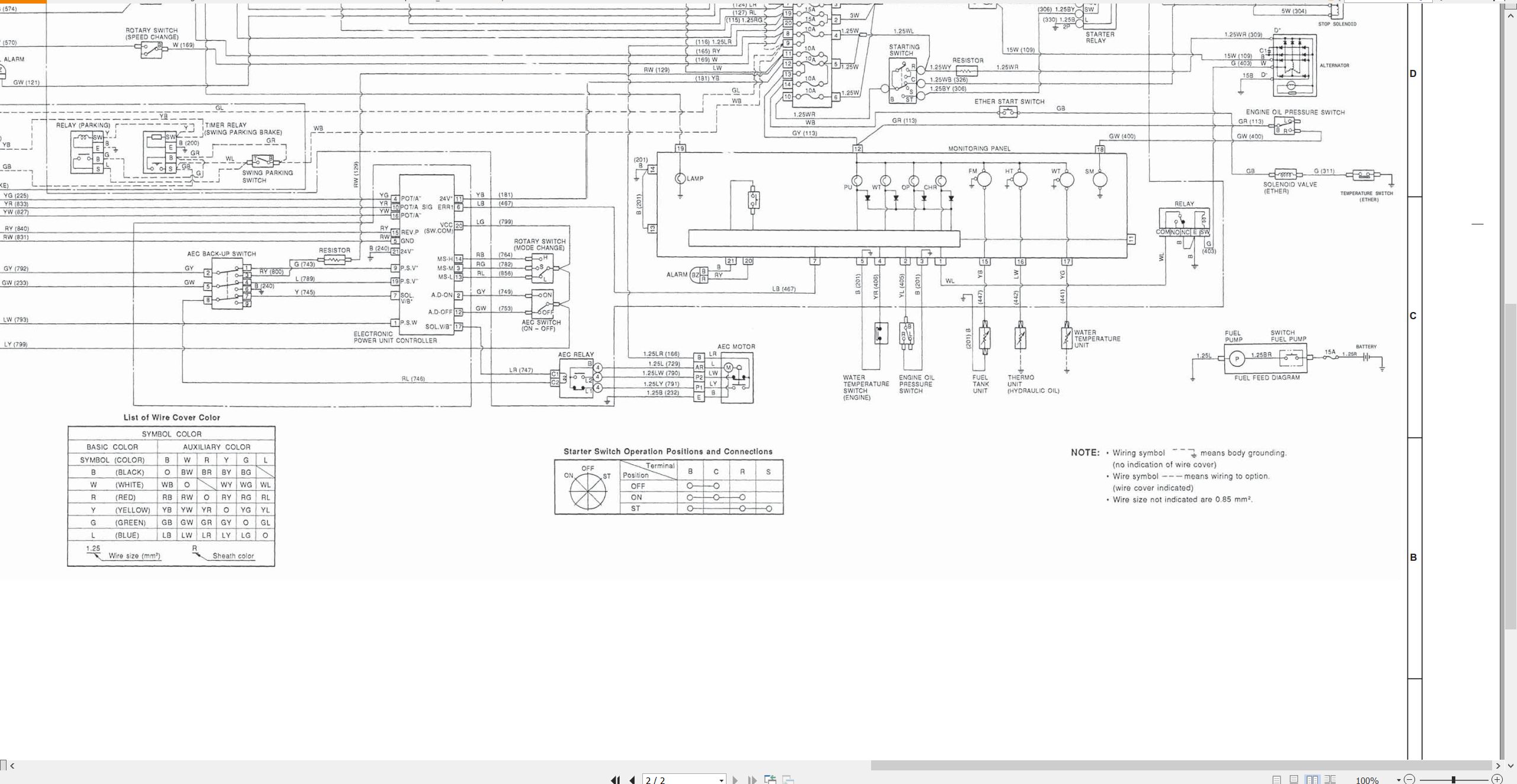CAT Excavator E200B Electrical Hydraulic Schematic (2)