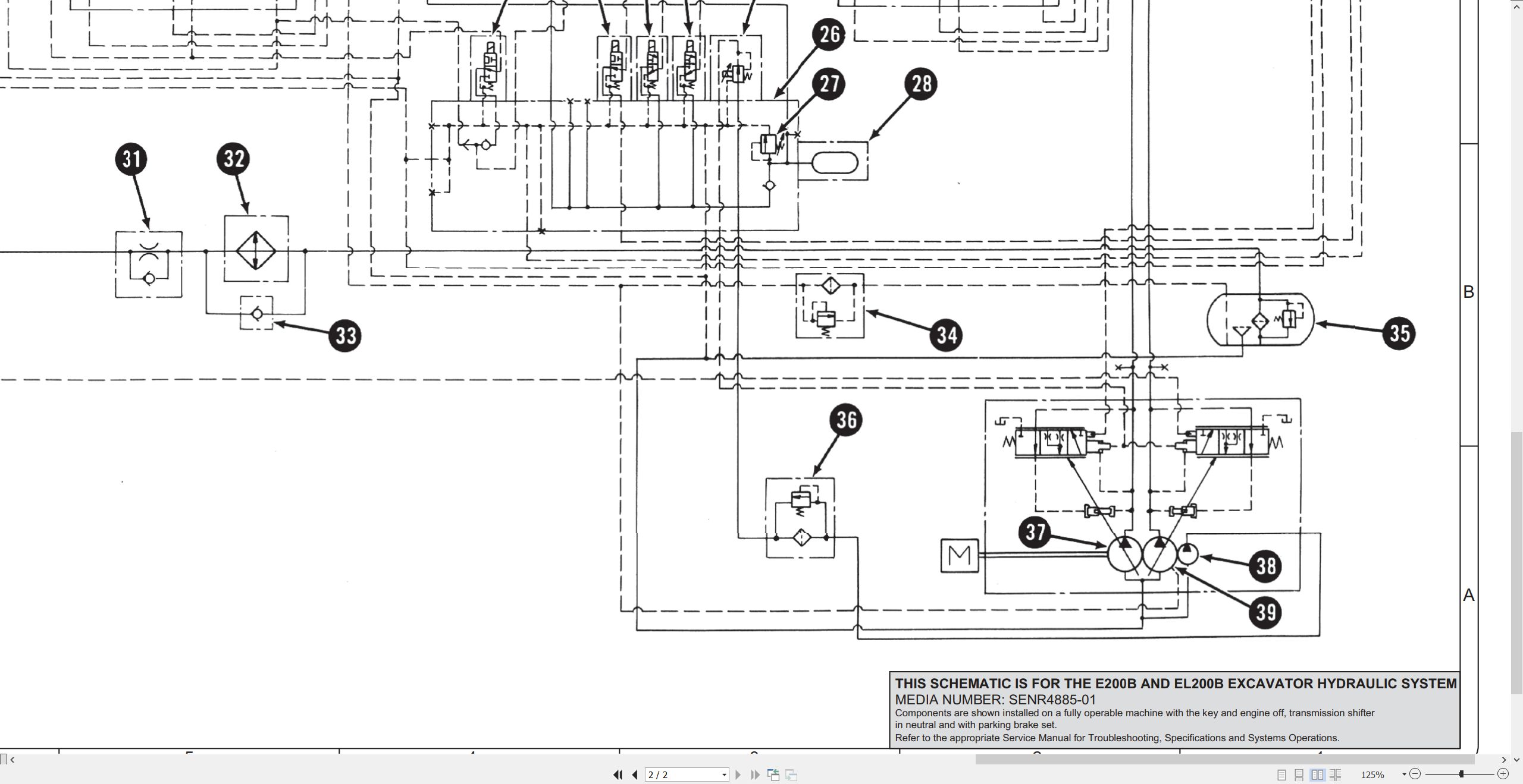 CAT Excavator E200B Electrical Hydraulic Schematic (3)