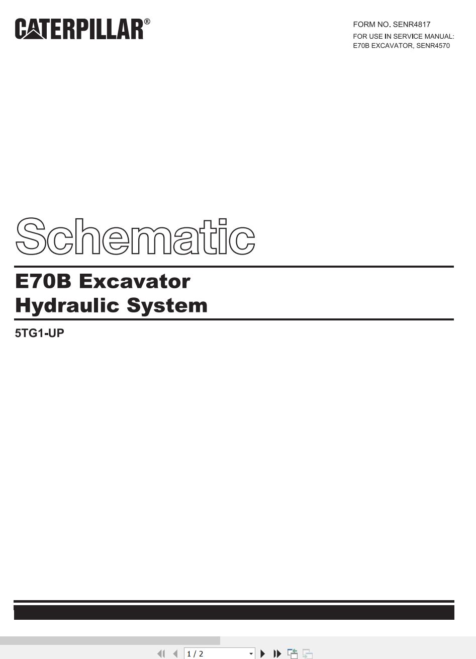 CAT Excavator E70B Hydraulic Schematic SENR4817 00 1989 (1)