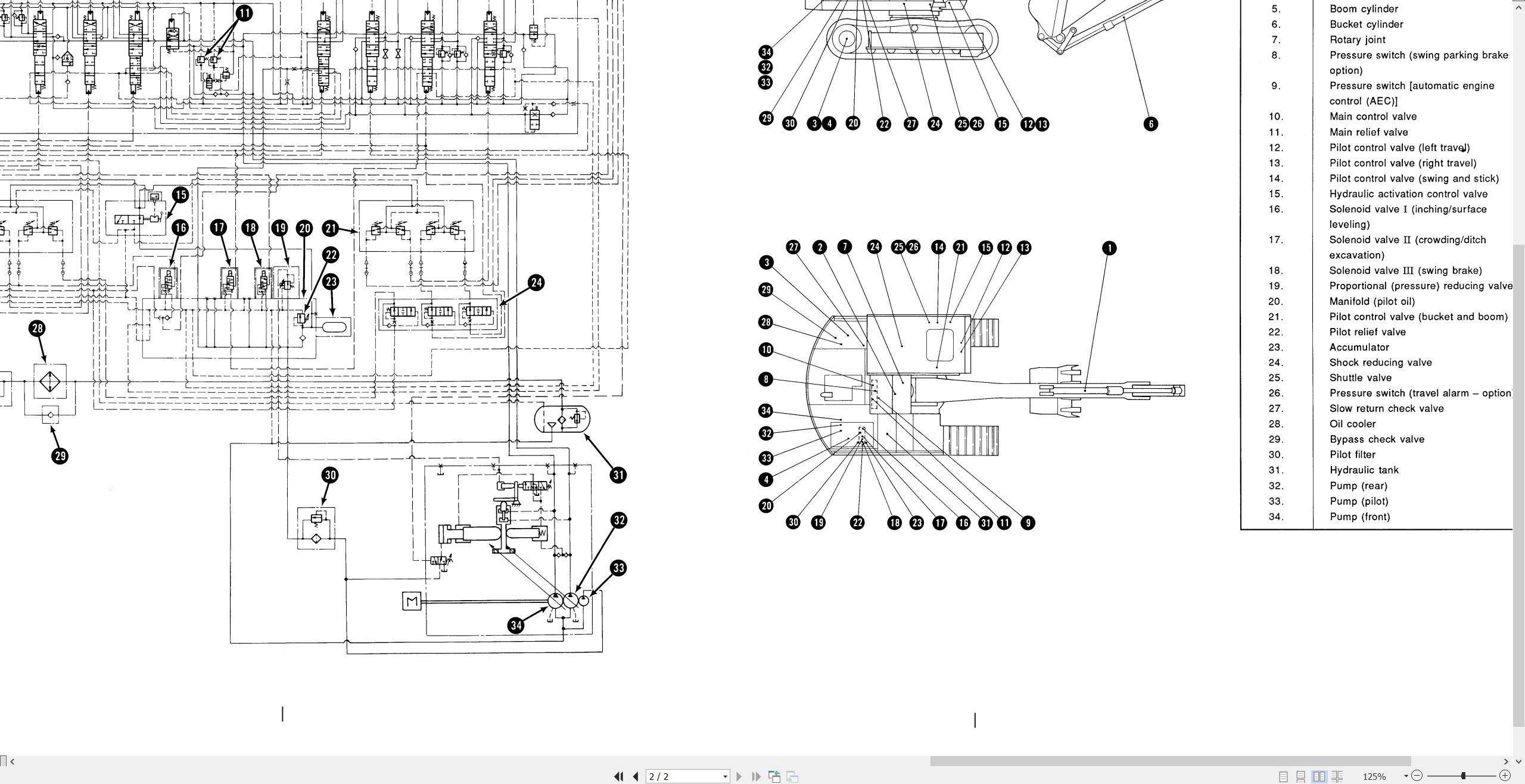 CAT Excavator E70B Hydraulic Schematic SENR4817 00 1989 (2)