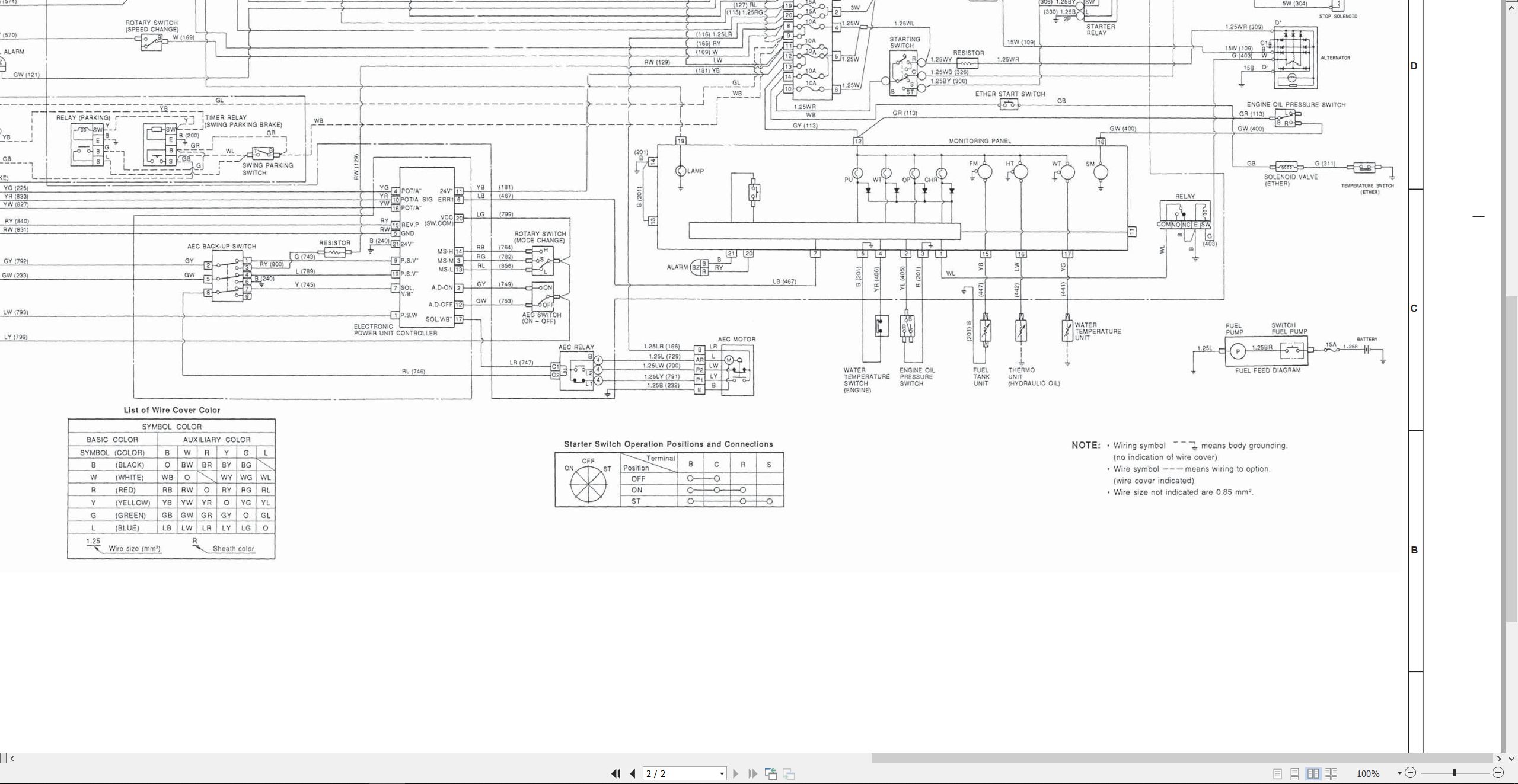 CAT Excavator EL200B Electrical Hydraulic Schematic (2)