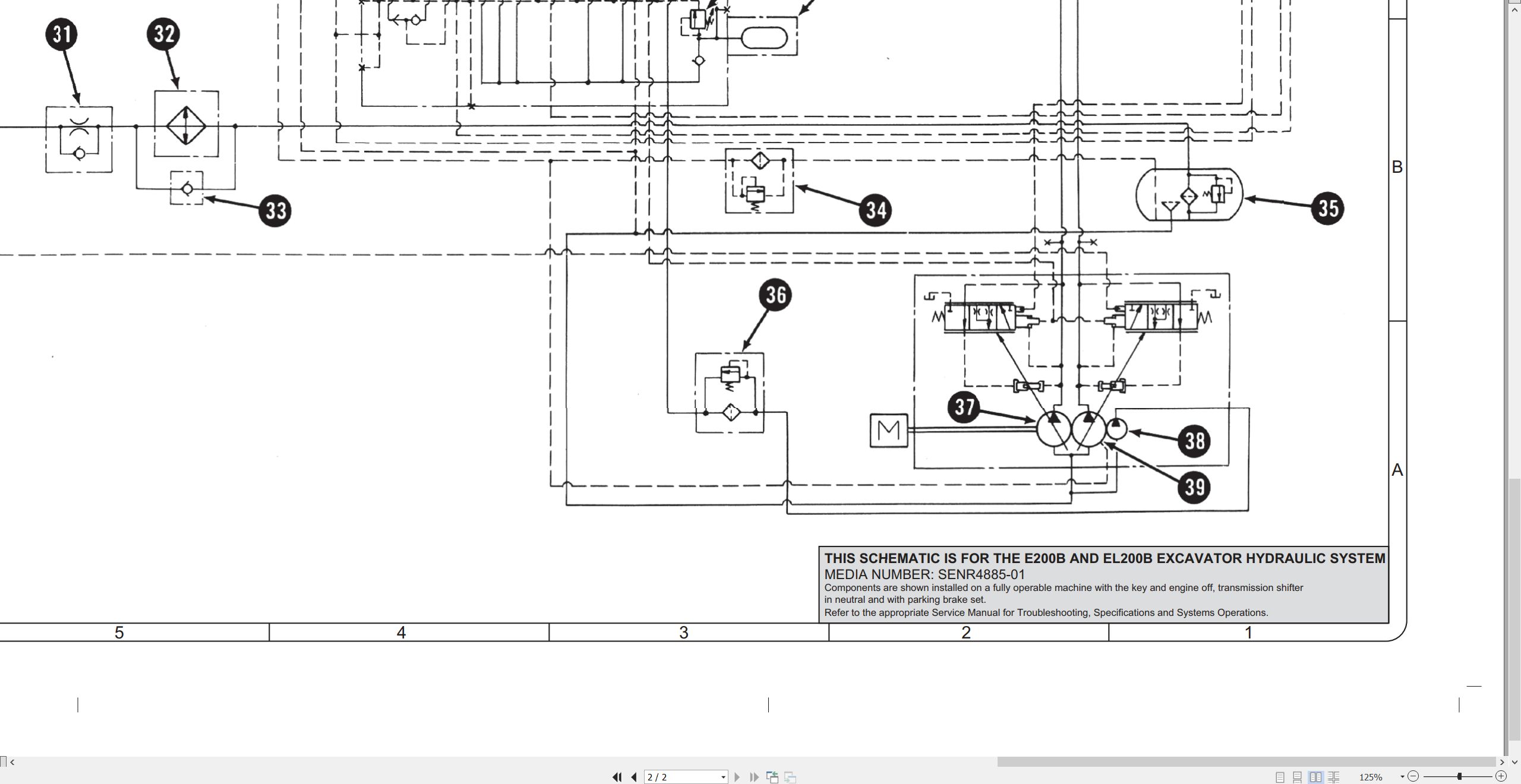 CAT Excavator EL200B Electrical Hydraulic Schematic (3)