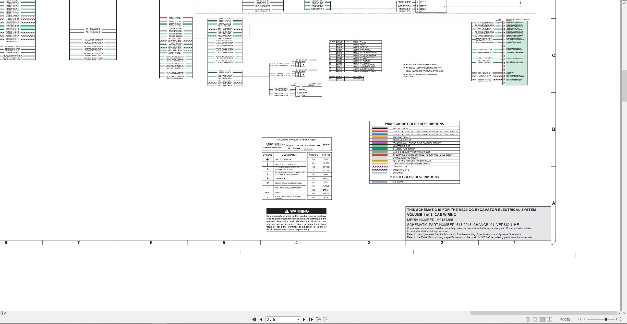 CAT Excavator M320 GC Electrical Hydraulic Schematic (2)
