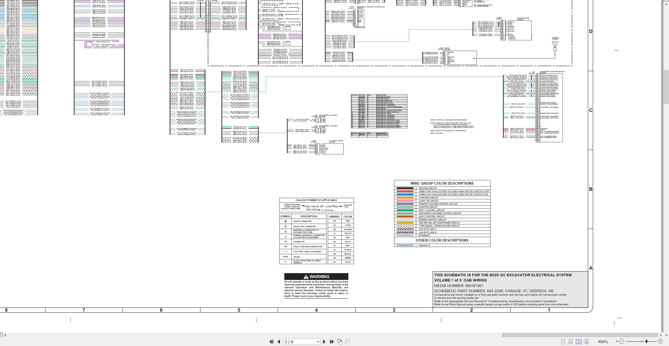 CAT Excavator M320 GC Electrical Hydraulic Schematic (3)