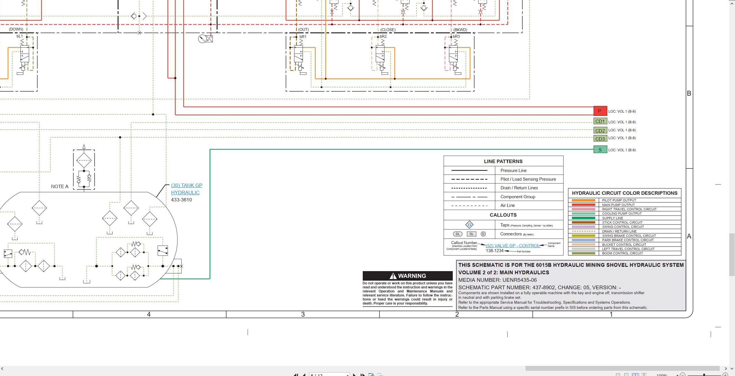 CAT Expanded Mining Products 6015B Electrical Schematic Hydraulic Schematic (3)