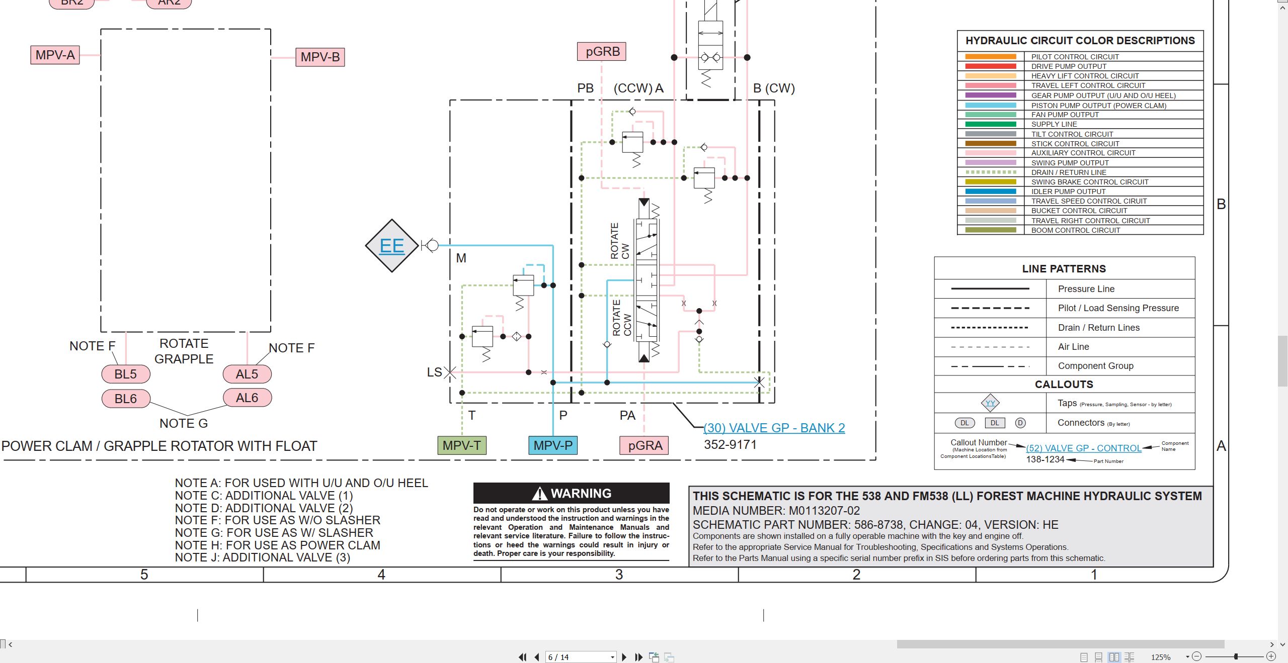 CAT Forest Machine 538 (LL) FM538 (LL) Hydraulic Schematic M0113207 02 2023 (2)