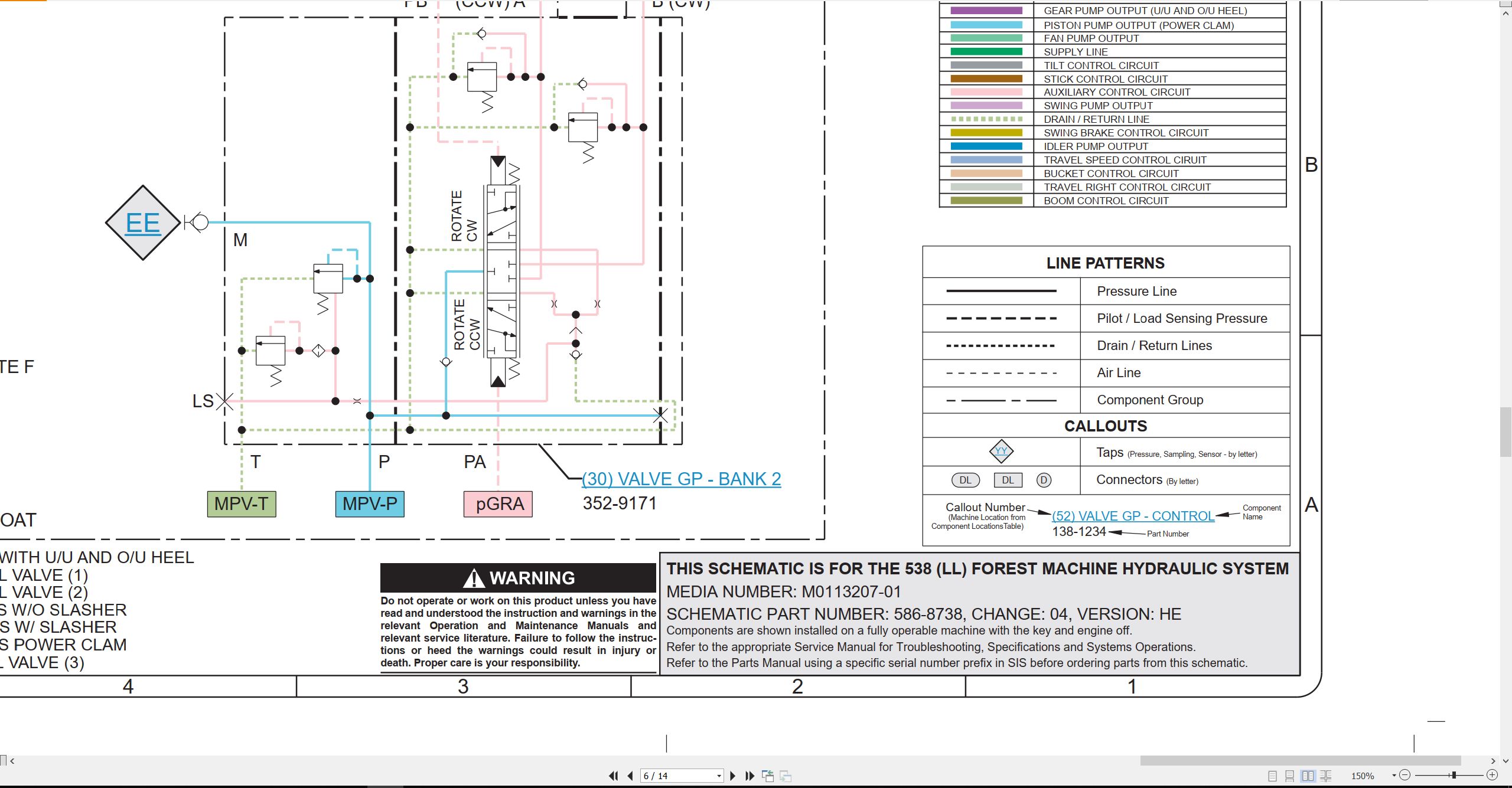 CAT Forest Machine 538 (LL) HydrauLLc Schematic M0113207 01 2020 (2)