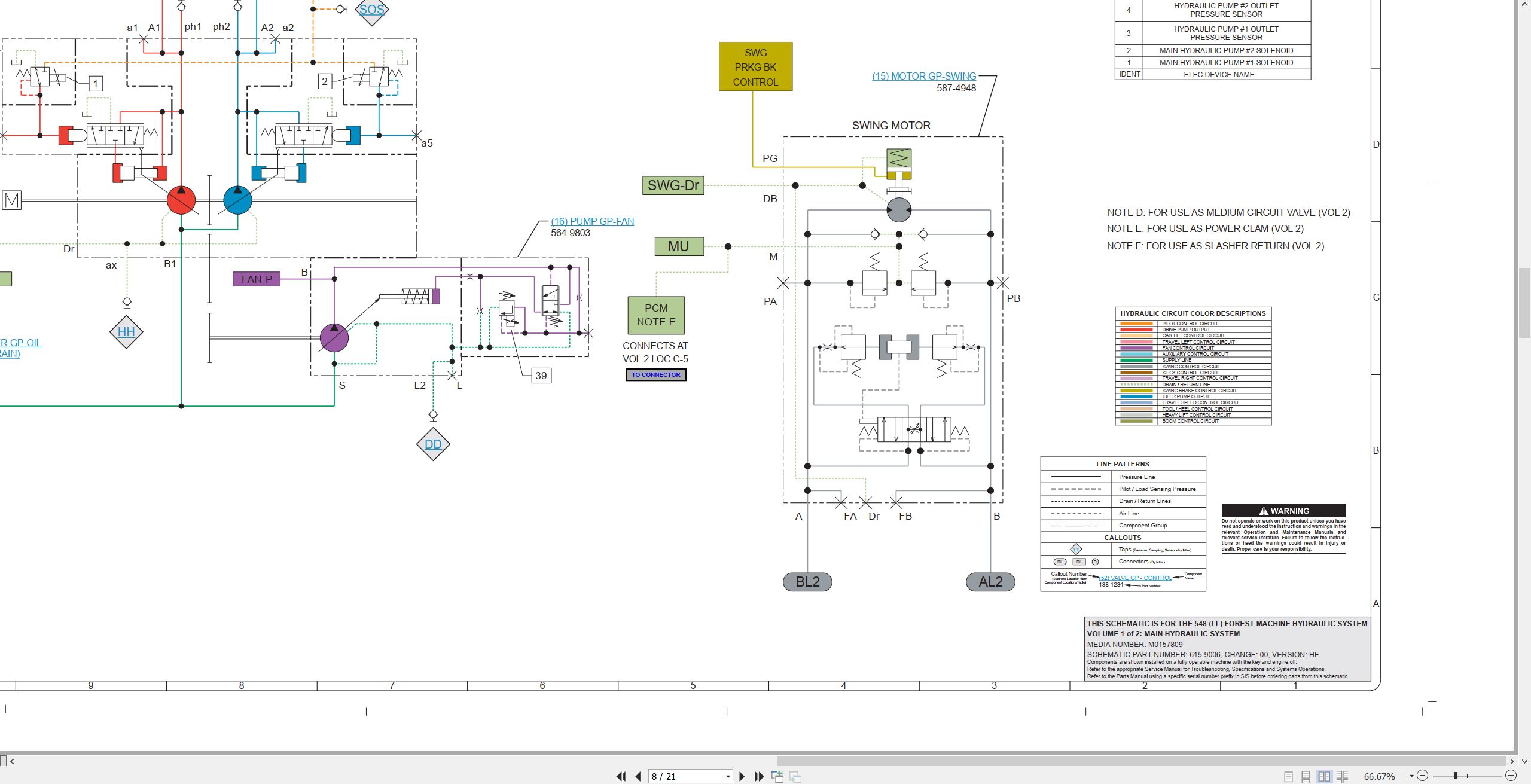 CAT Forest Machine 548 (LL) HydrauLLc Schematic M0157809 00 2022 (2)