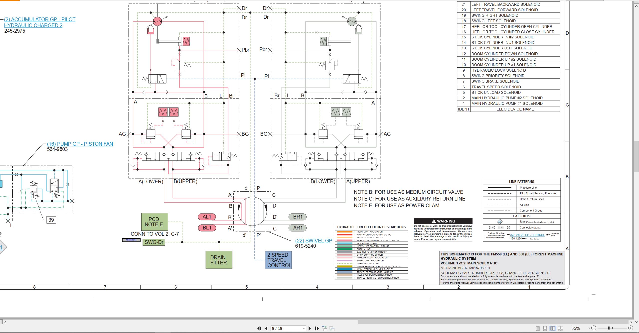 CAT Forest Machine 558 FM558 Hydraulic Schematic M0157989 01 2023 (2)
