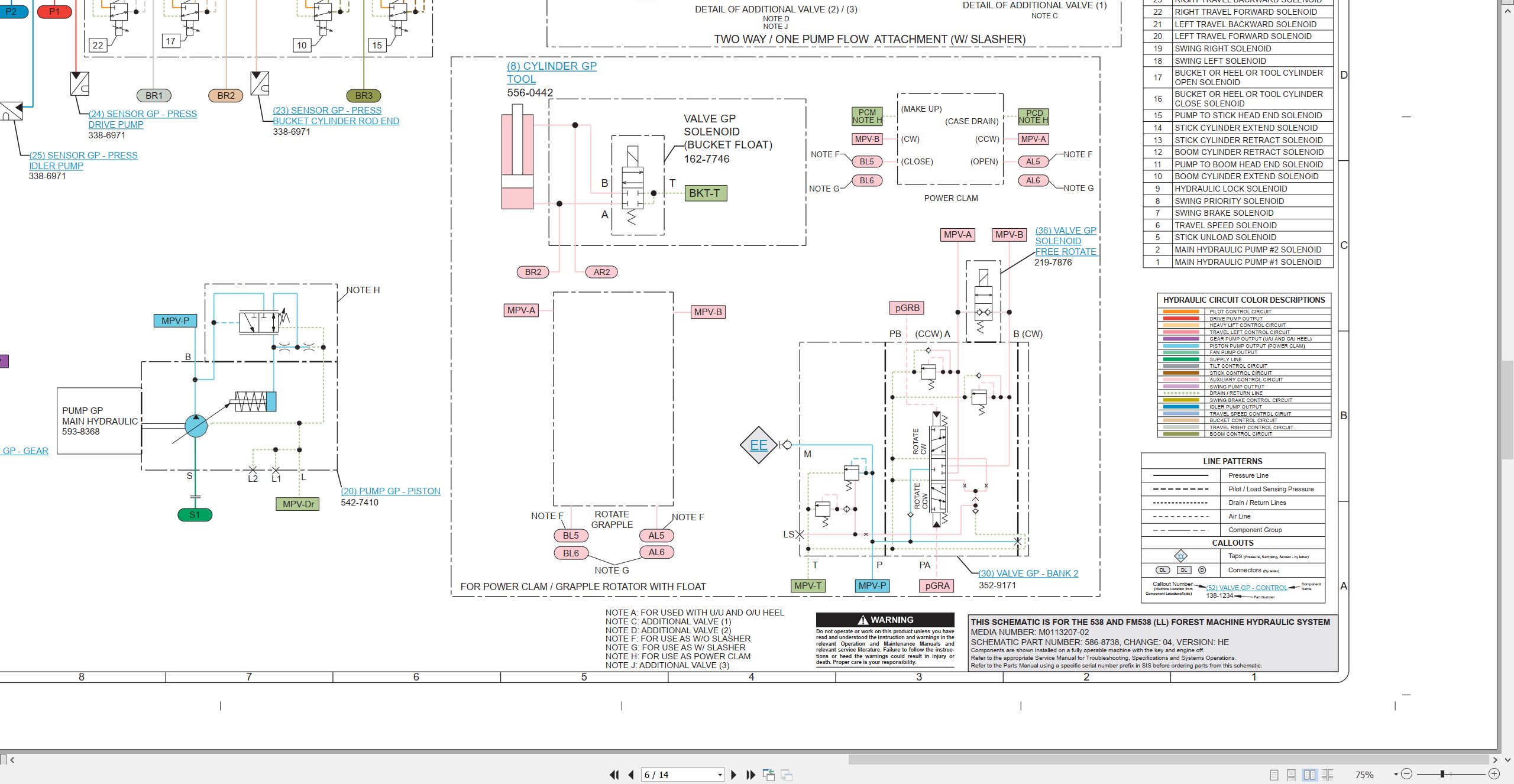 CAT Forest Machine FM538 Hydraulic Schematic M0113207 02 2023 (2)