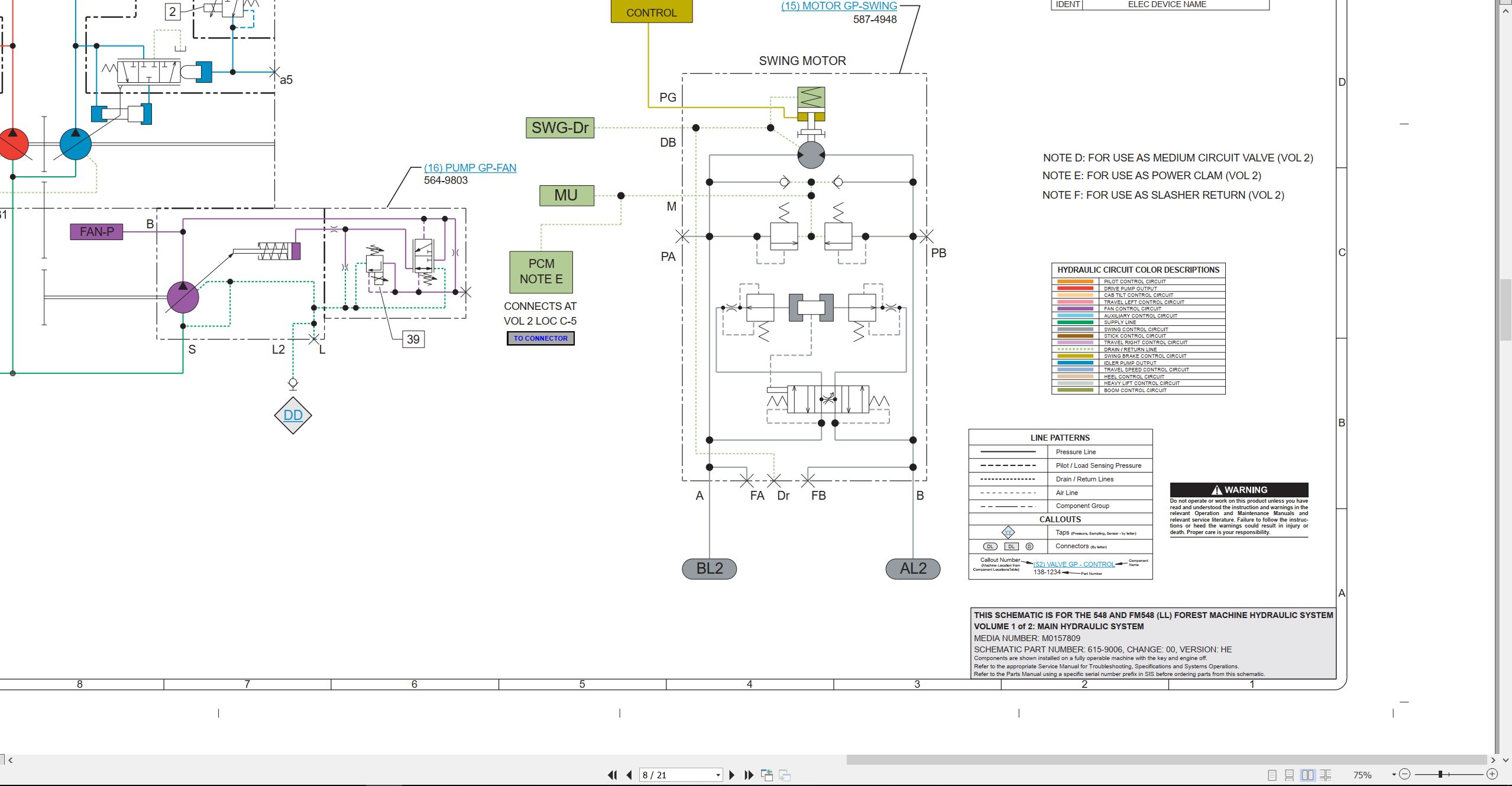 CAT Forest Machine FM548 (LL) Hydraulic Schematic M0157809 01 2023 (2)