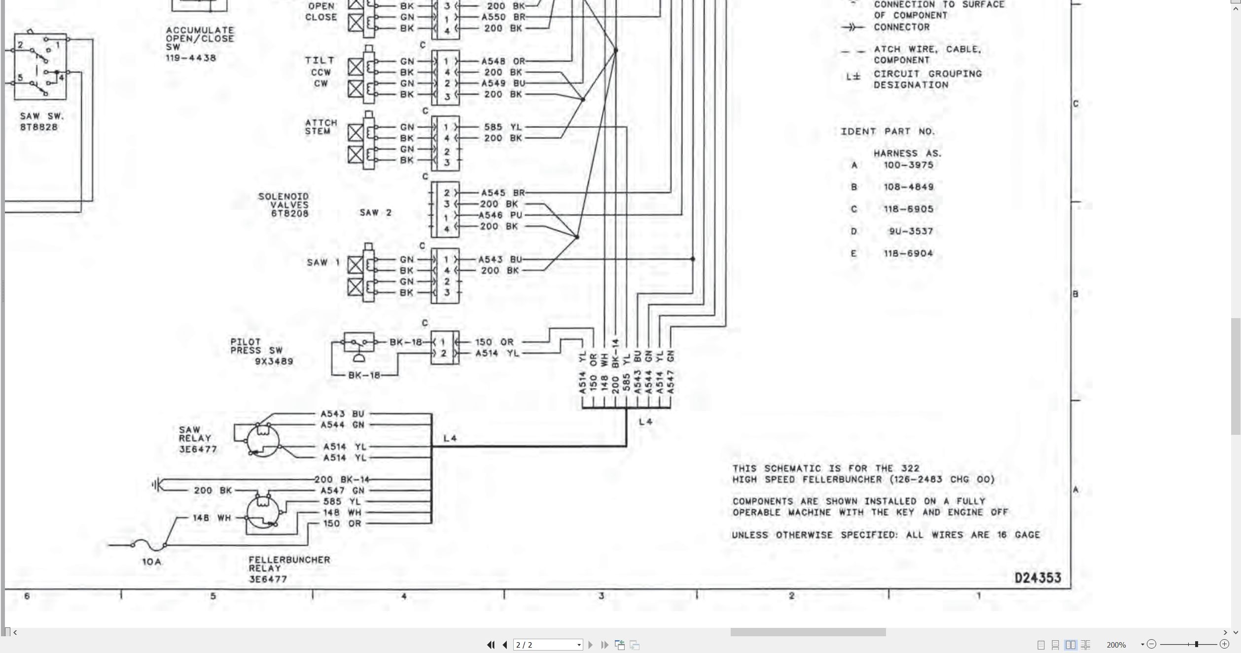 CAT Forest Products 322 FB Electrical Schematic SENR8914 00 1995 (2)