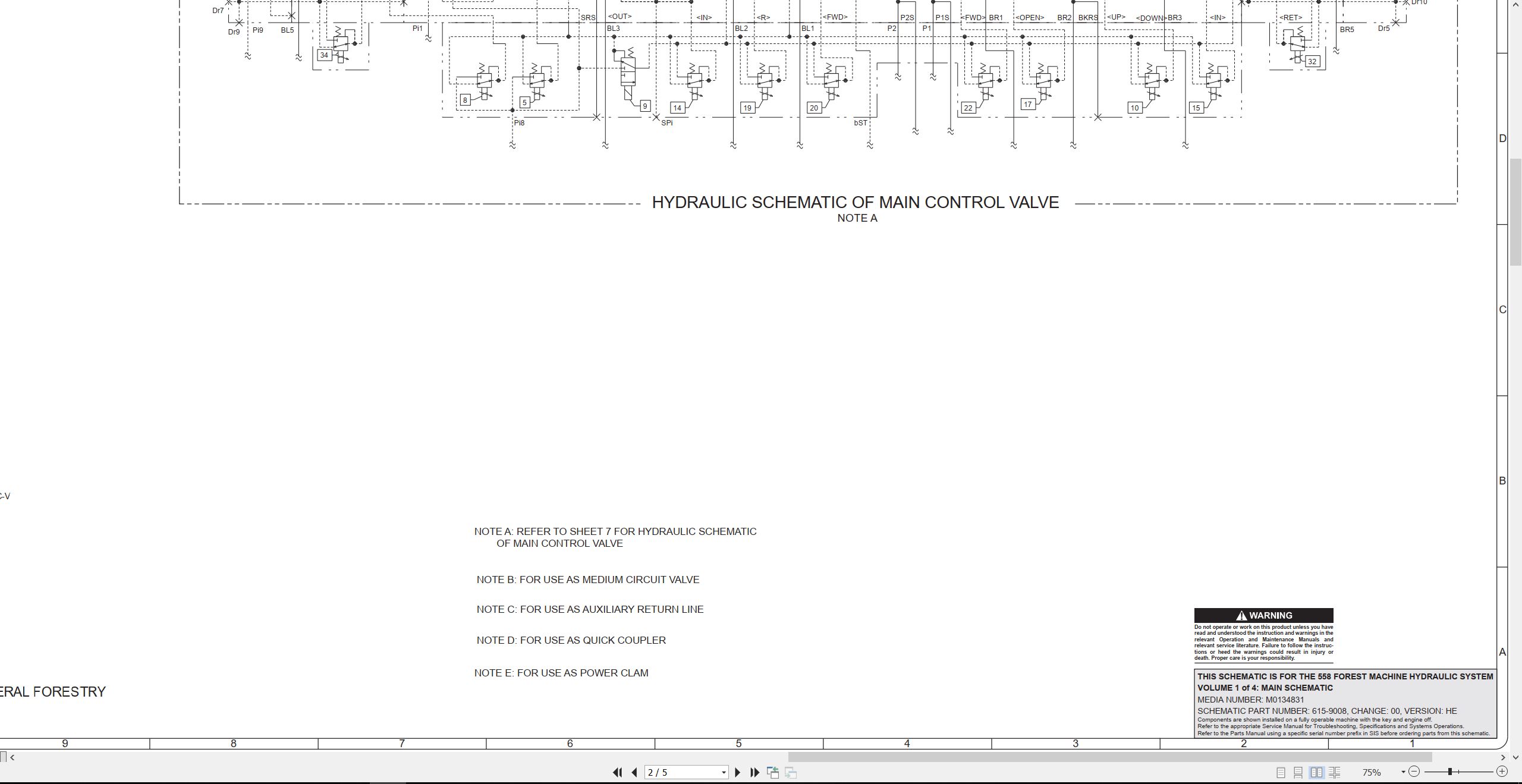 CAT Forest Products 558 Electrical Hydraulic Schematic (3)