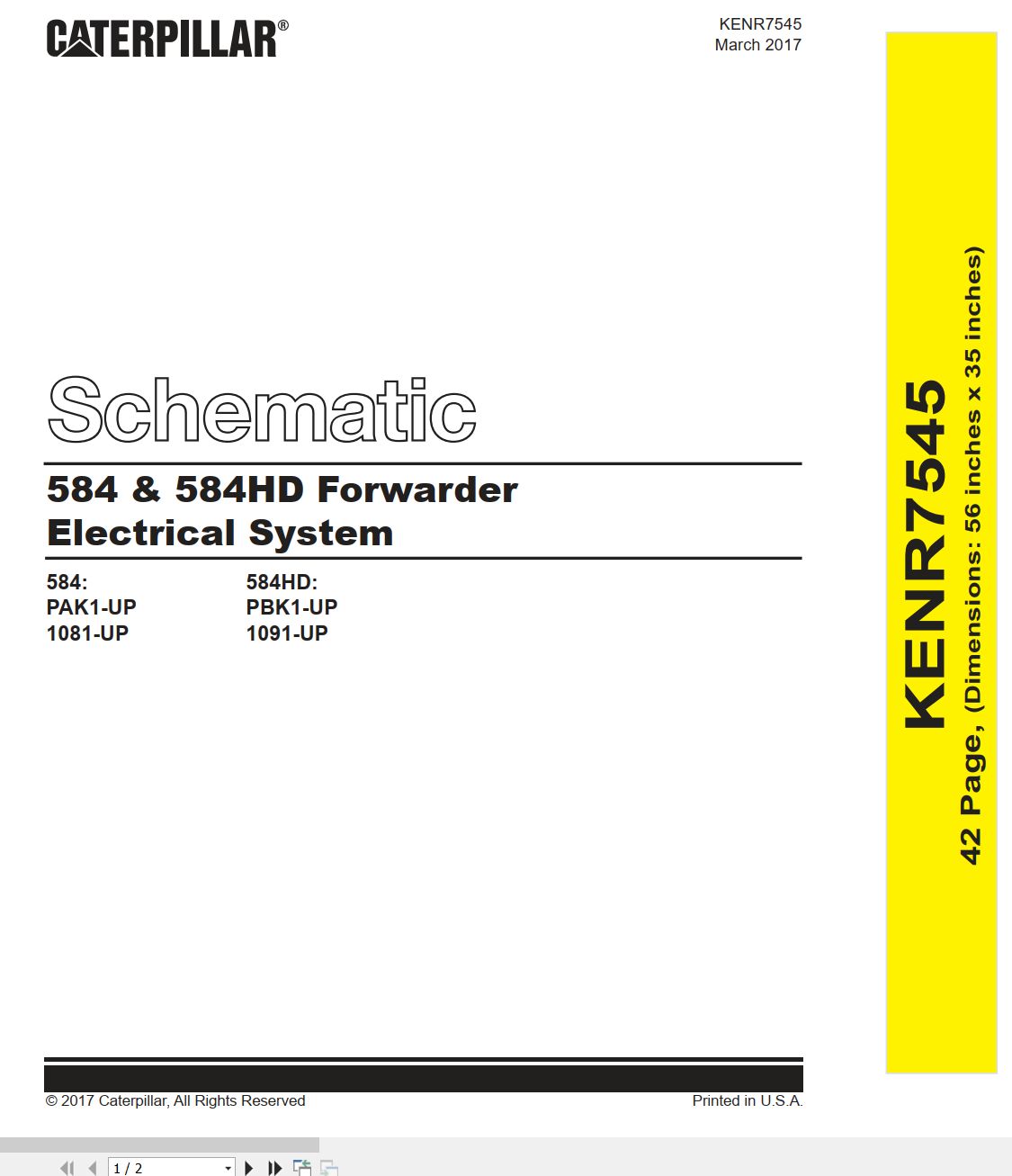CAT Forest Products 584 Electrical Hydraulic Schematic (1)
