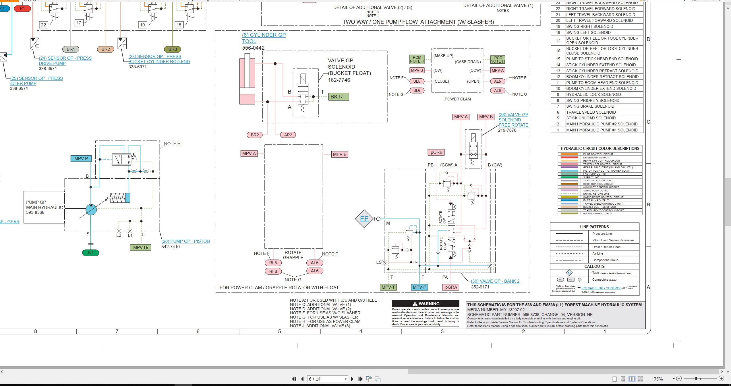 CAT Forest Products FM538 LL Electrical Hydraulic Schematic (3)