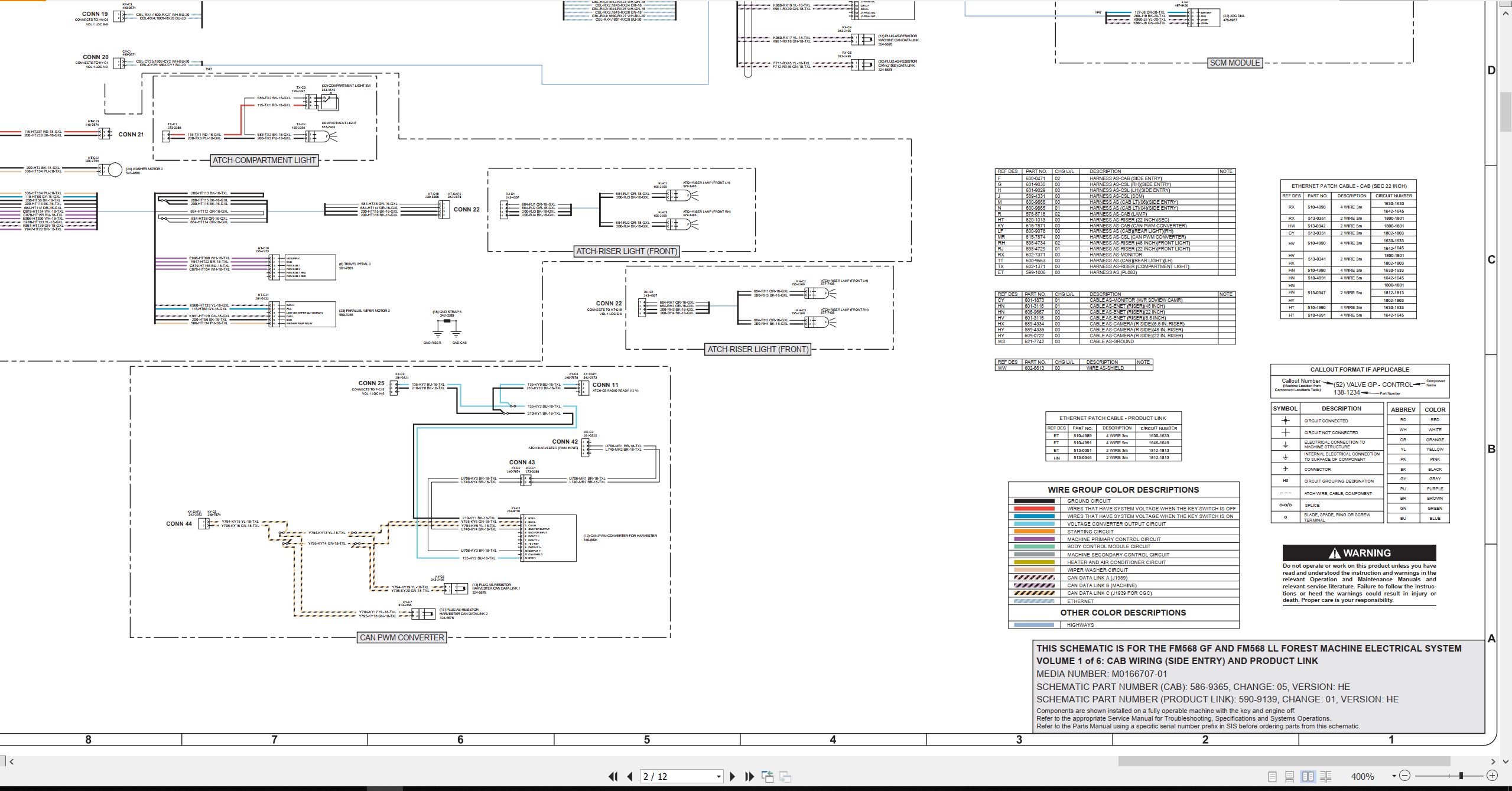 CAT Forest Products FM568 LL Electrical Schematic (2)