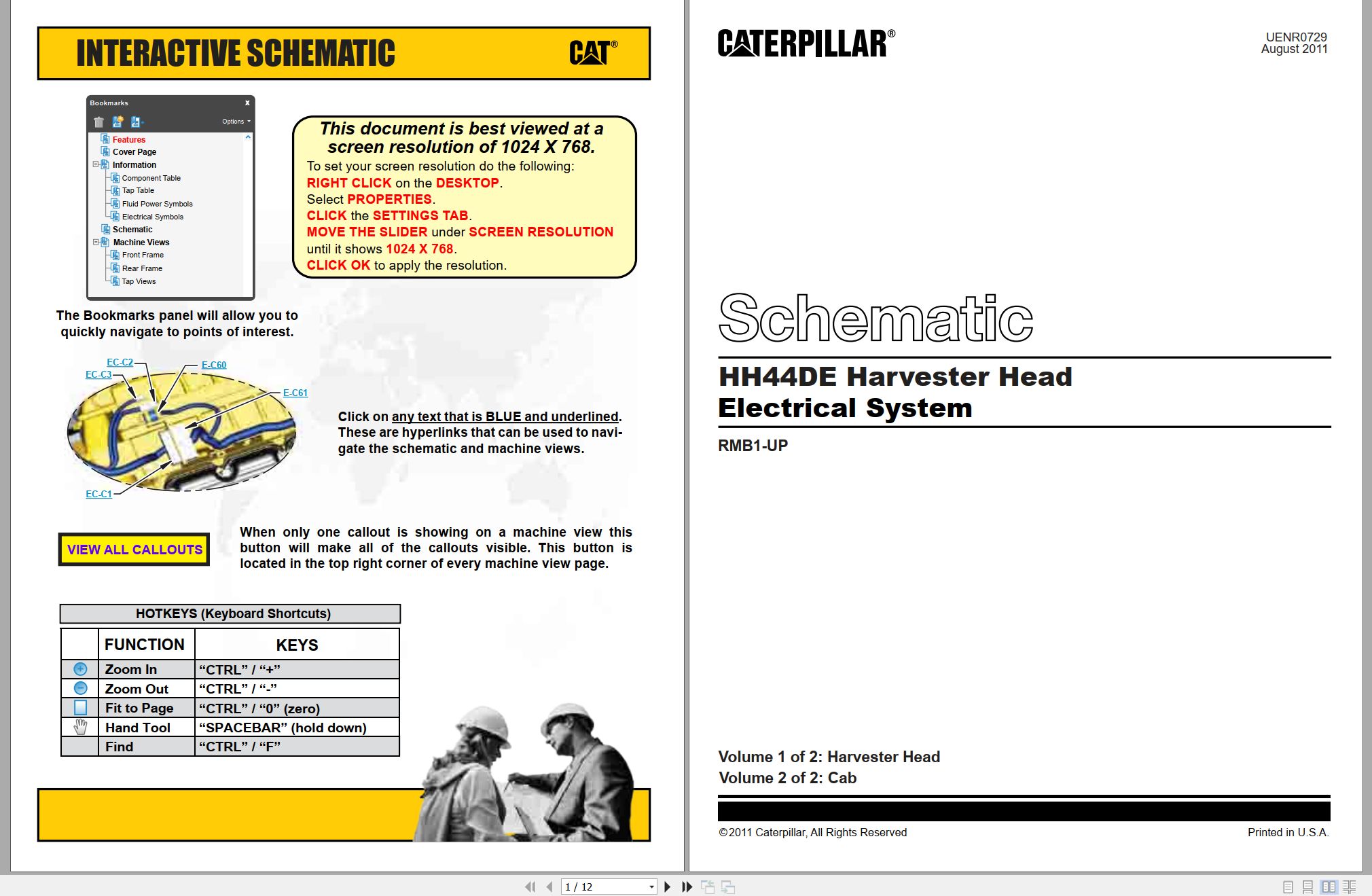 CAT Forest Products HH44DE Electrical Hydraulic Schematic (1)