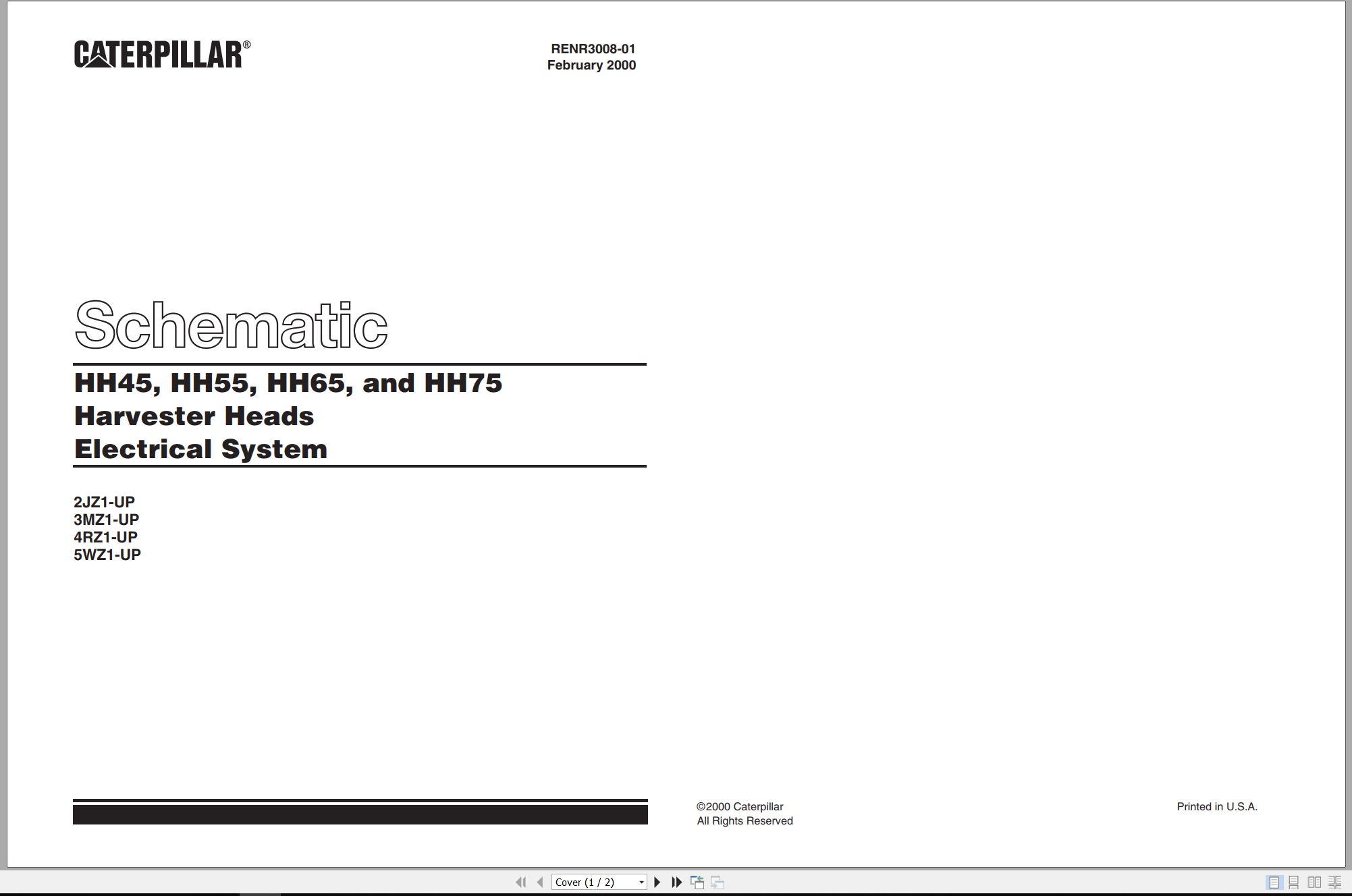 CAT Forest Products HH45 Electrical Hydraulic Schematic (1)