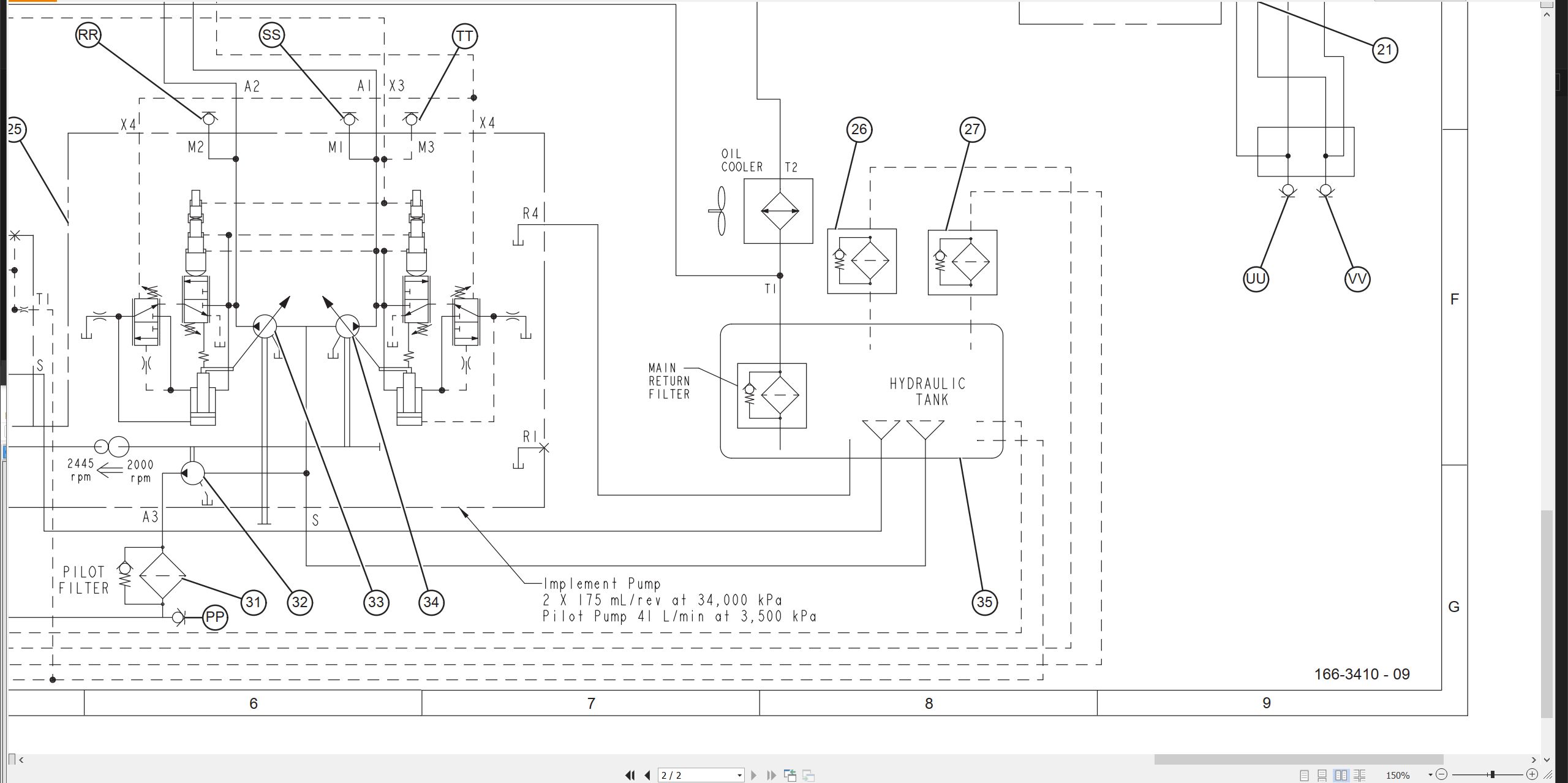 CAT Forest Products TK1051 Electrical Hydraulic Schematic (3)