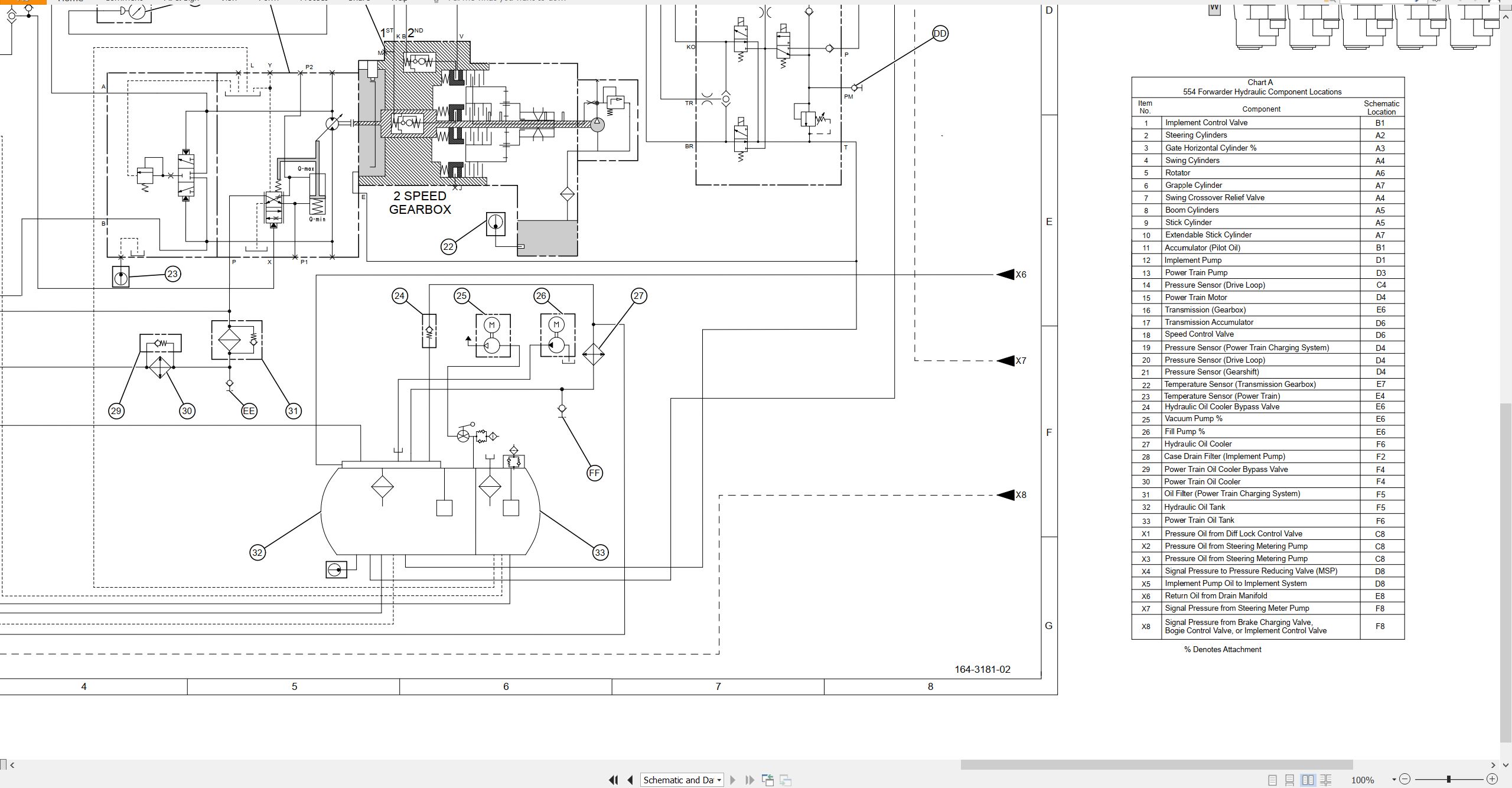 CAT Forwarder 554 Hydraulic Schematic RENR3032 03 2001 (2)