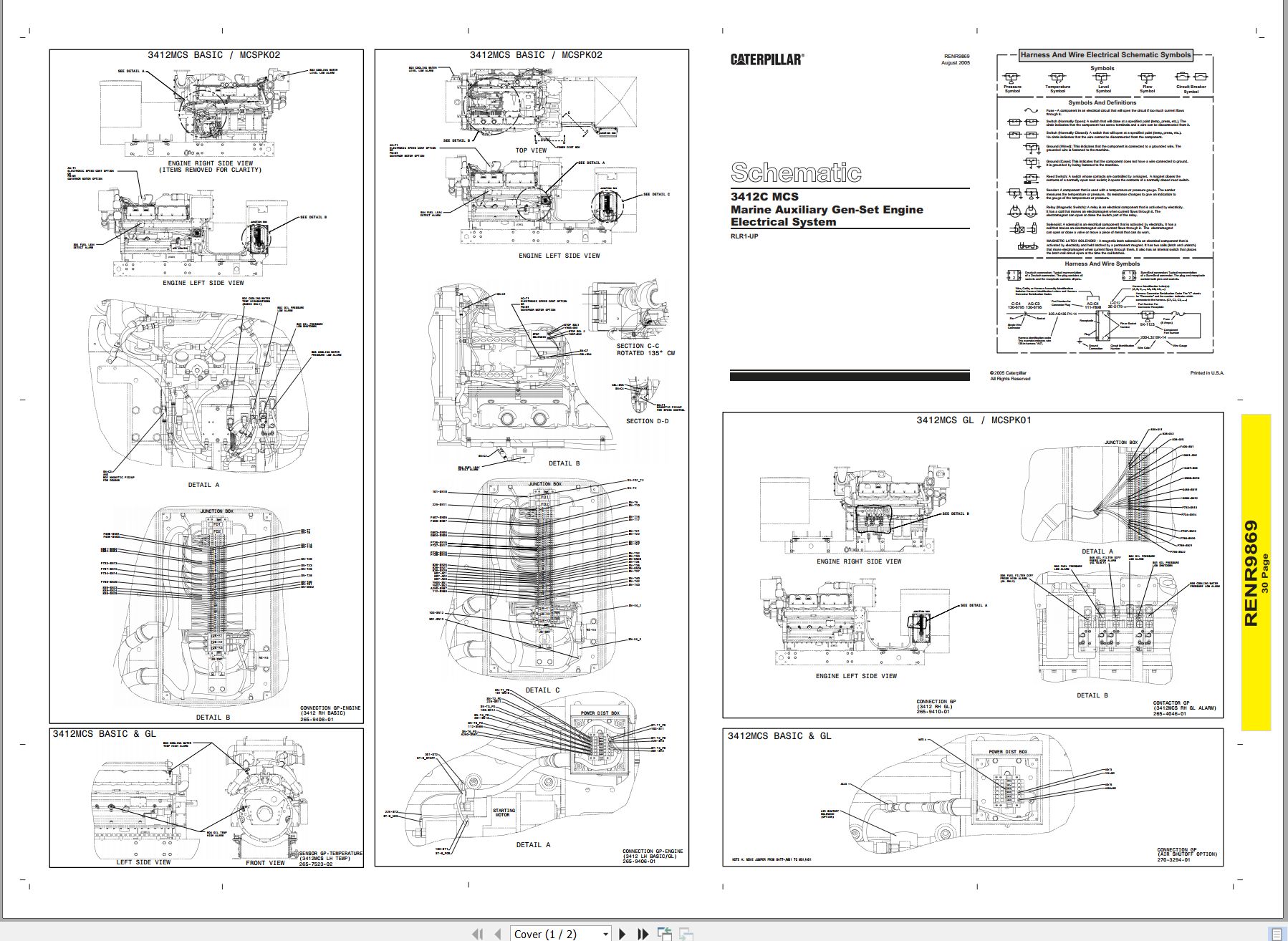 CAT Gen Set Engine 3412C MCS Electrical Schematic RENR9869 00 2005 (1)