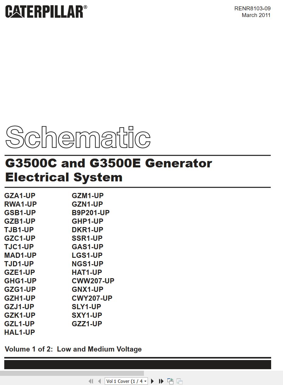 CAT Generator G3500E Electrical Schematic (1)