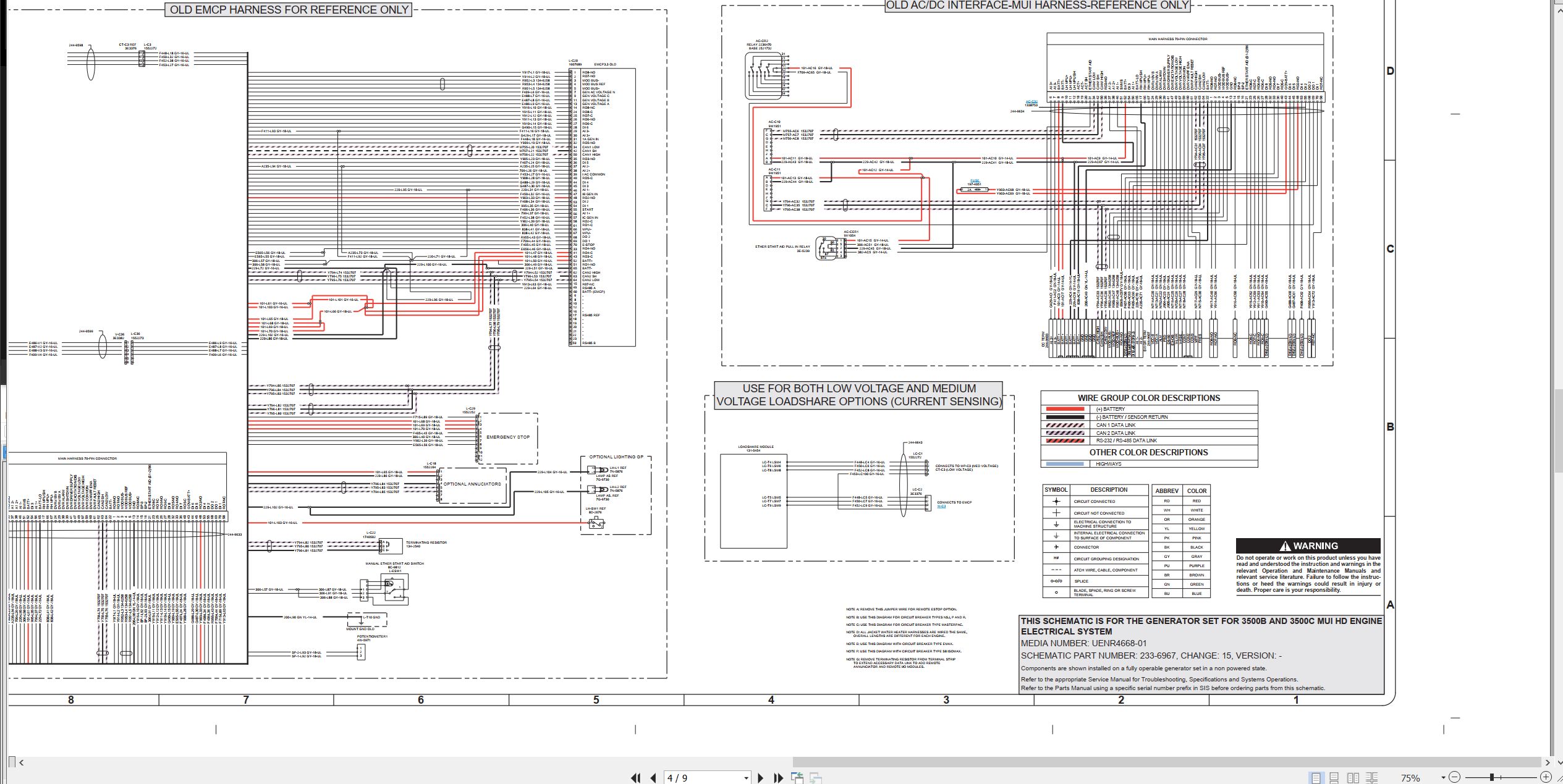 CAT Generator Set 3500B 3500C MUI HD Electrical Schematic UENR4668 01 2021 (2)