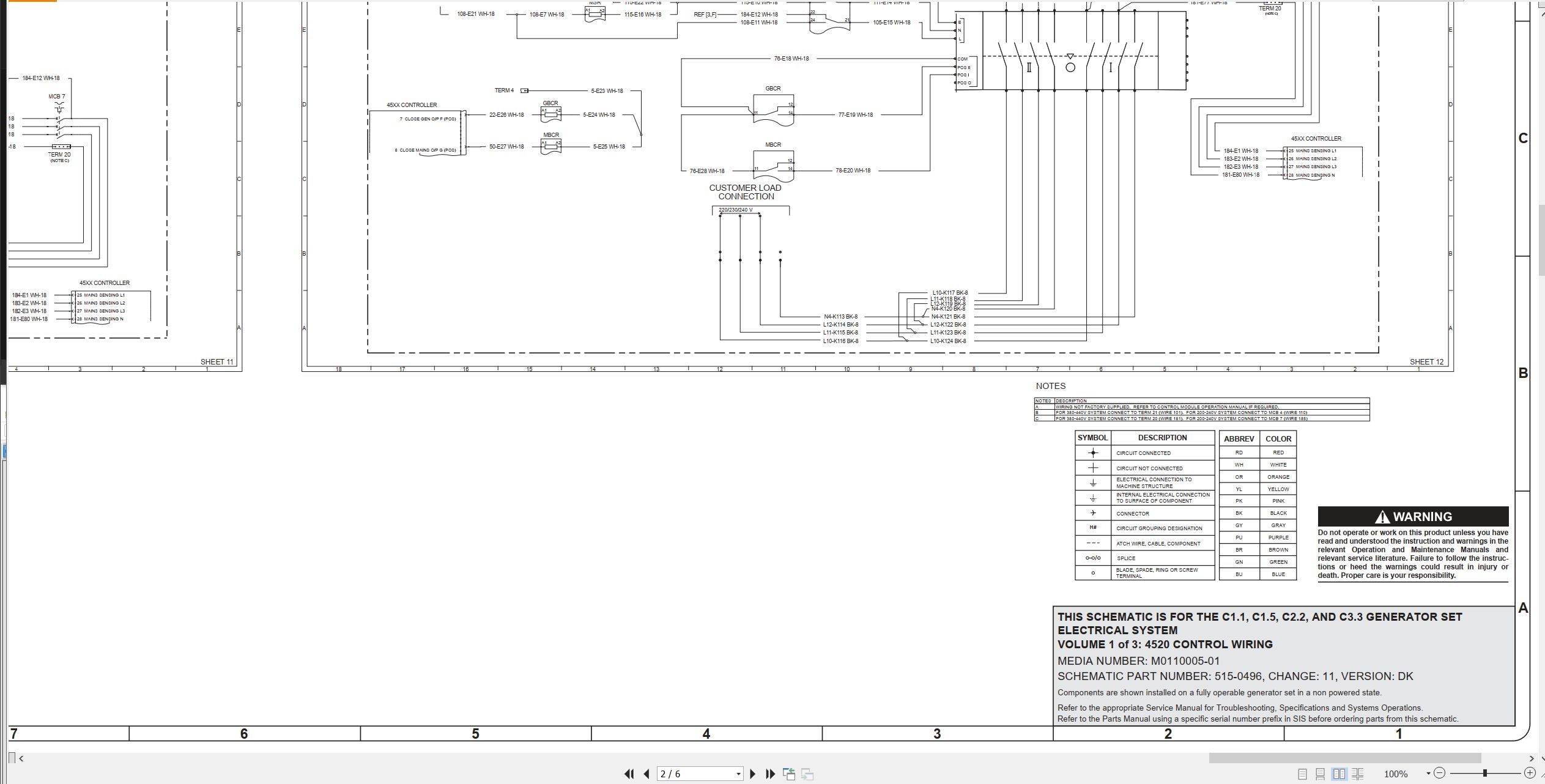 CAT Generator Set C1.1 to C3.3 Electrical Schematic M0110005 01 2021 (2)