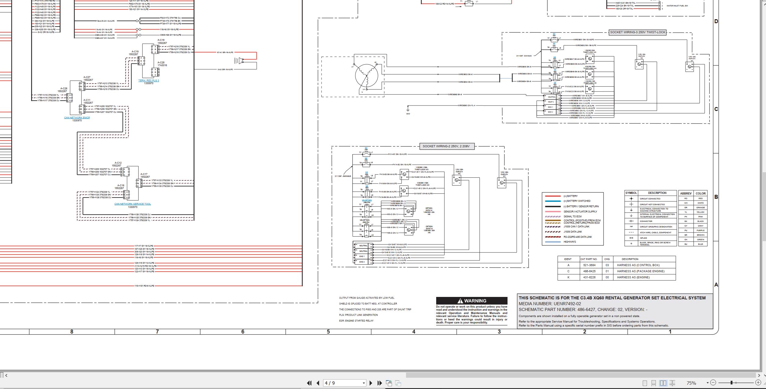 CAT Generator Set C3.4B XQ60 Electrical Schematic (2)