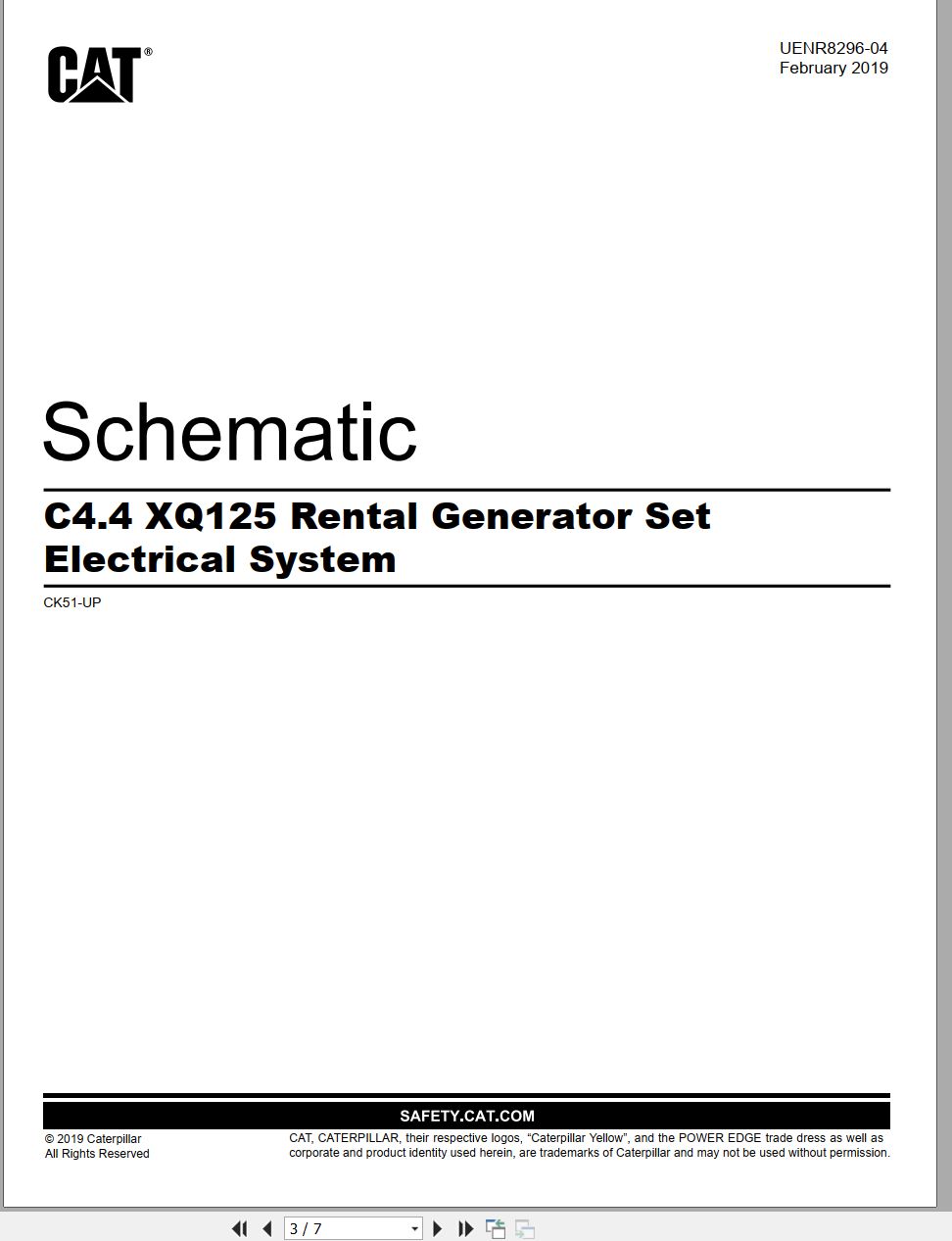 CAT Generator Set C4.4 XQ125 Electrical Schematic UENR8296 04 2019 (1)