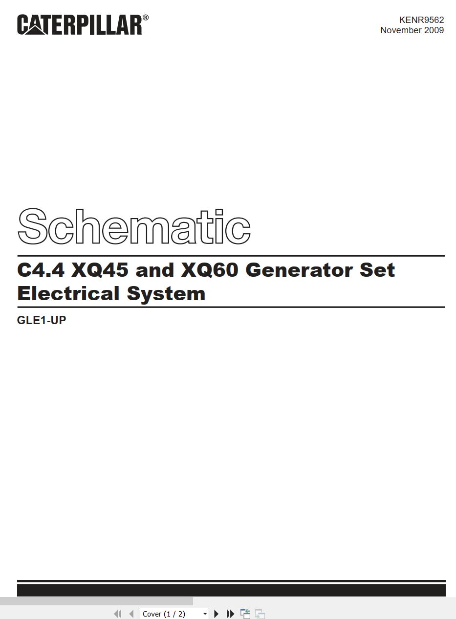 CAT Generator Set C4.4 XQ45 XQ60 Electrical Schematic KENR9562 00 2009 (1)