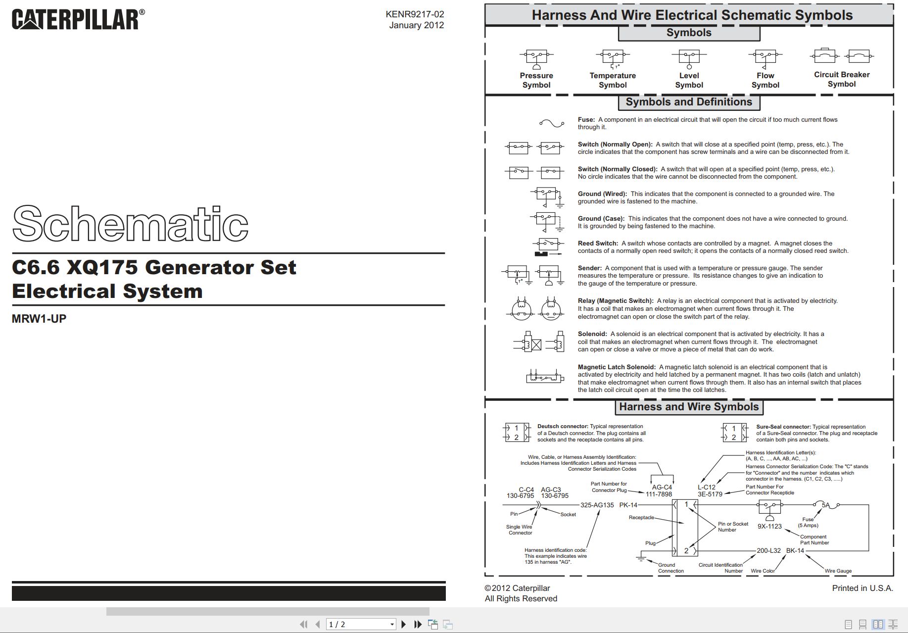 CAT Generator Set C6.6 XQ175 Electrical Schematic (1)
