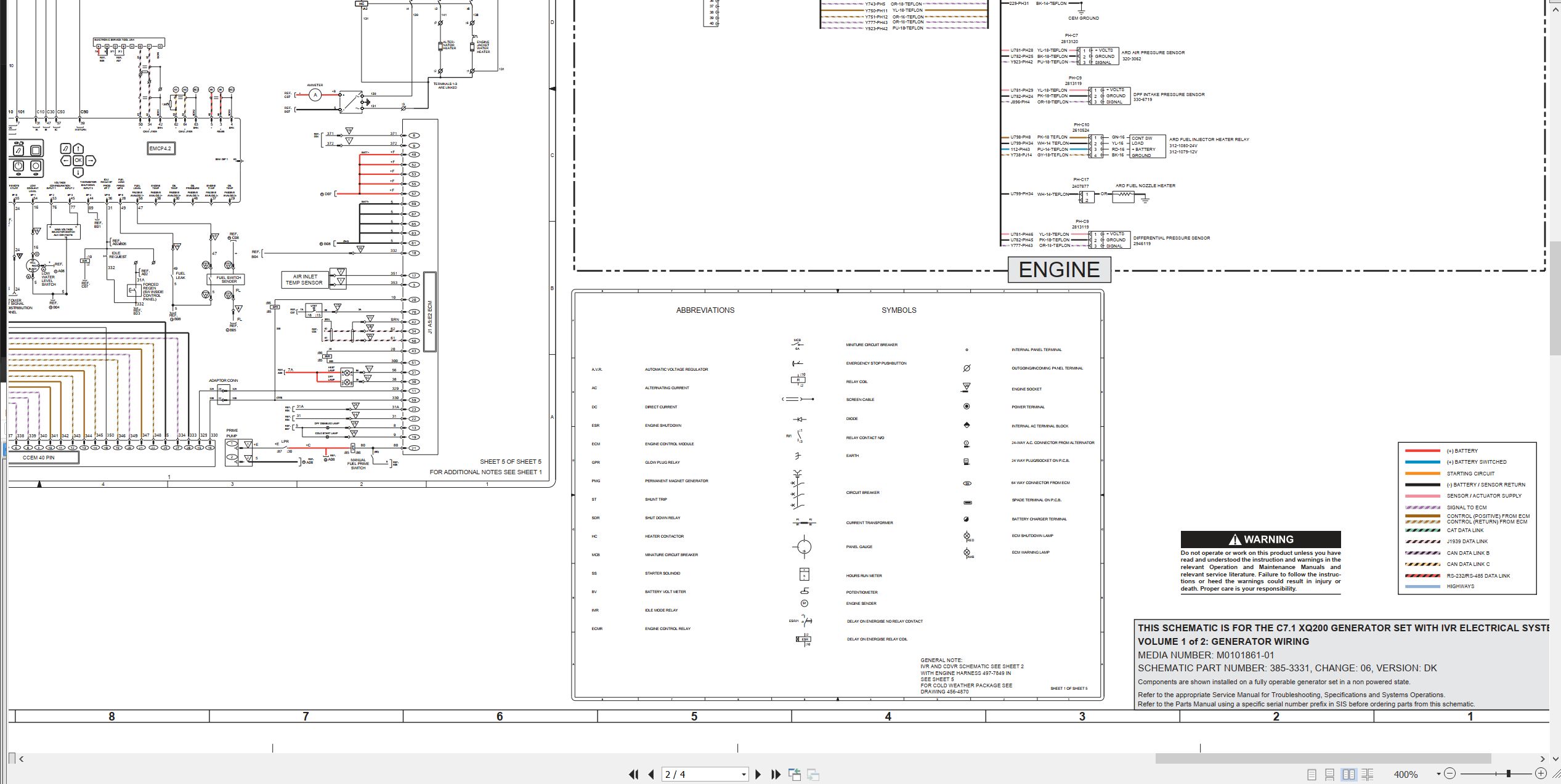 CAT Generator Set C7.1 XQ200 Electrical Schematic (2)