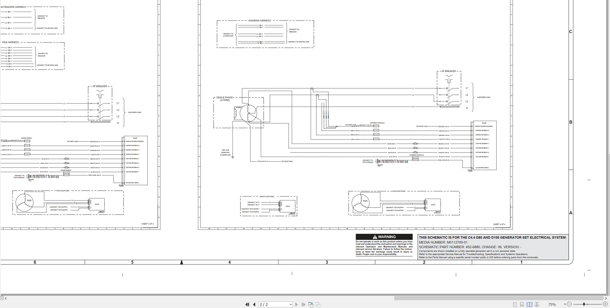 CAT Generator Set D100 Electrical Schematic M0112709 01 2021 (2)