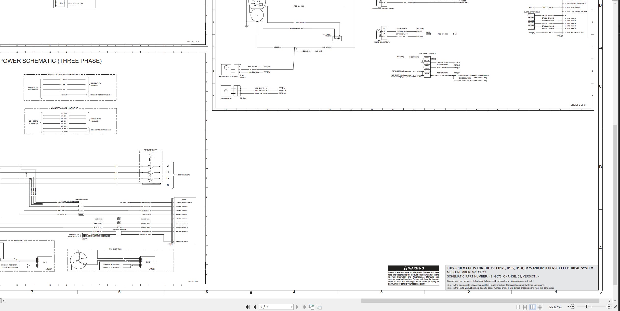 CAT Generator Set D125 Electrical Schematic (2)