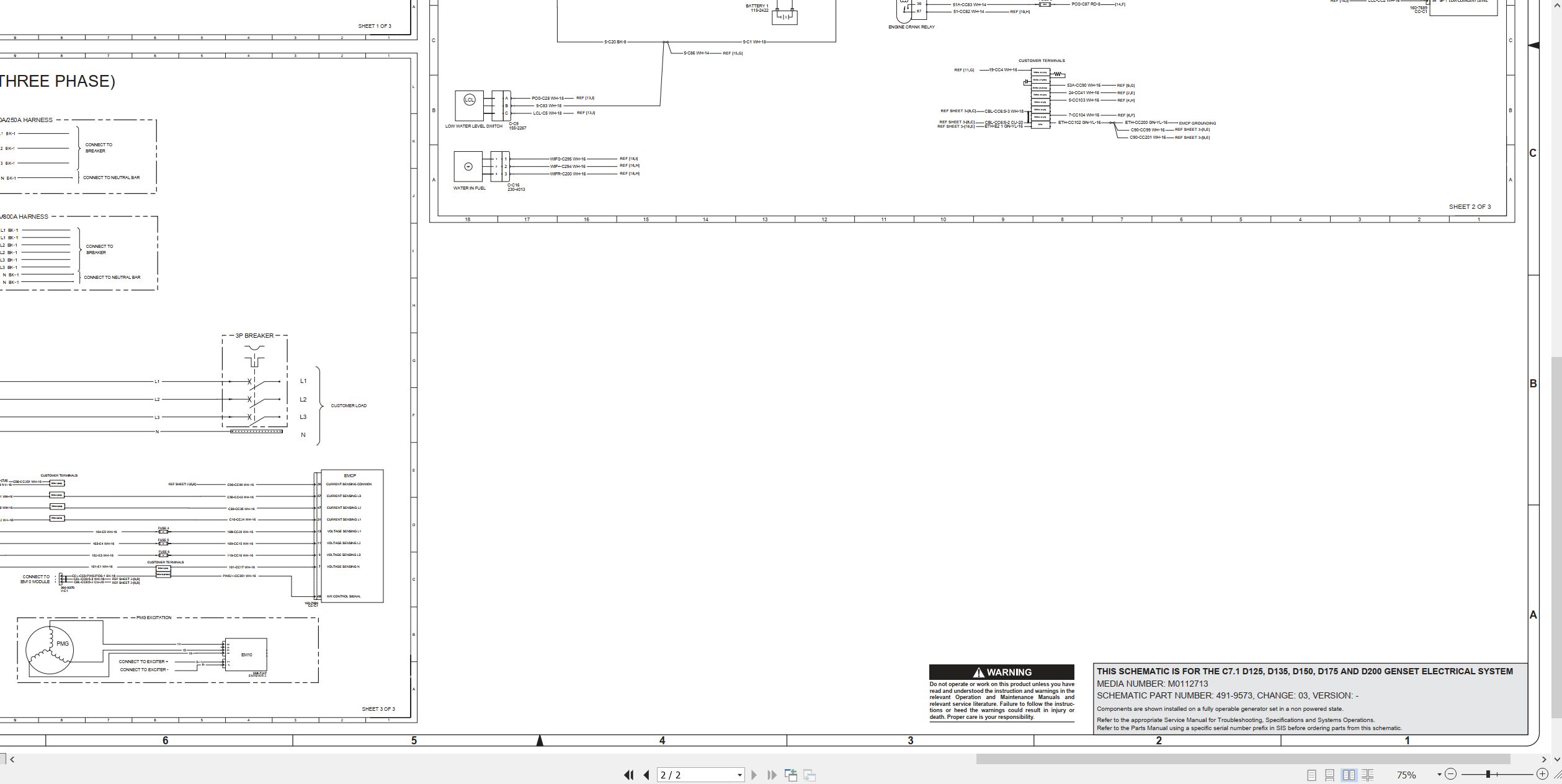 CAT Generator Set D150 Electrical Schematic (2)