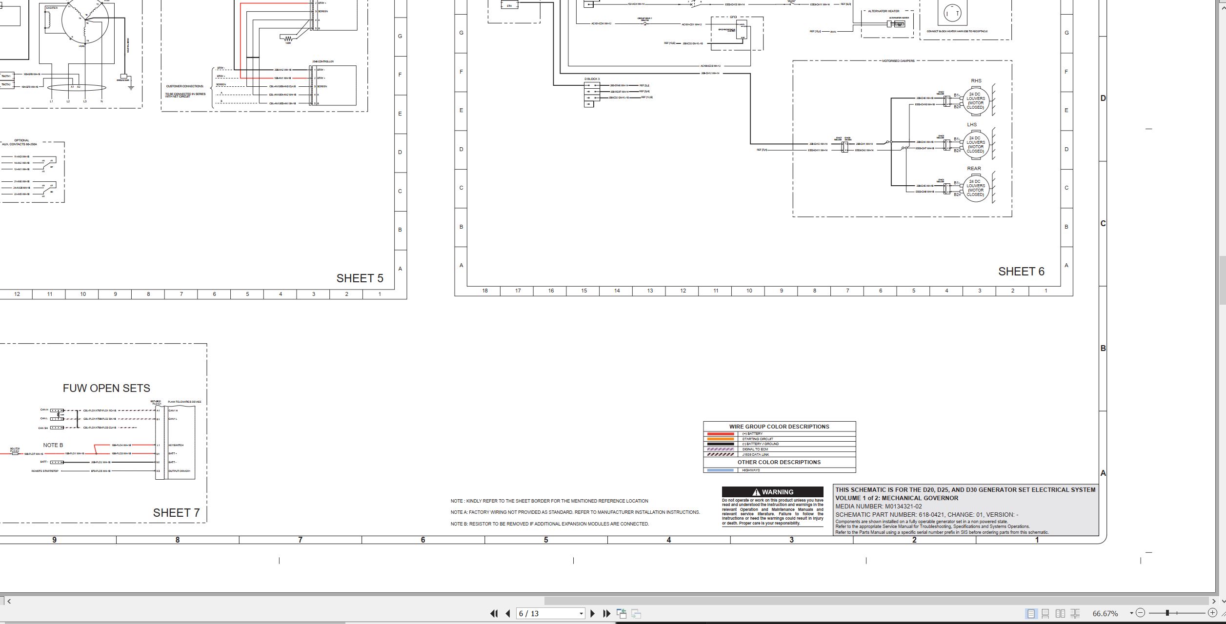 CAT Generator Set D20 Electrical Schematic (2)