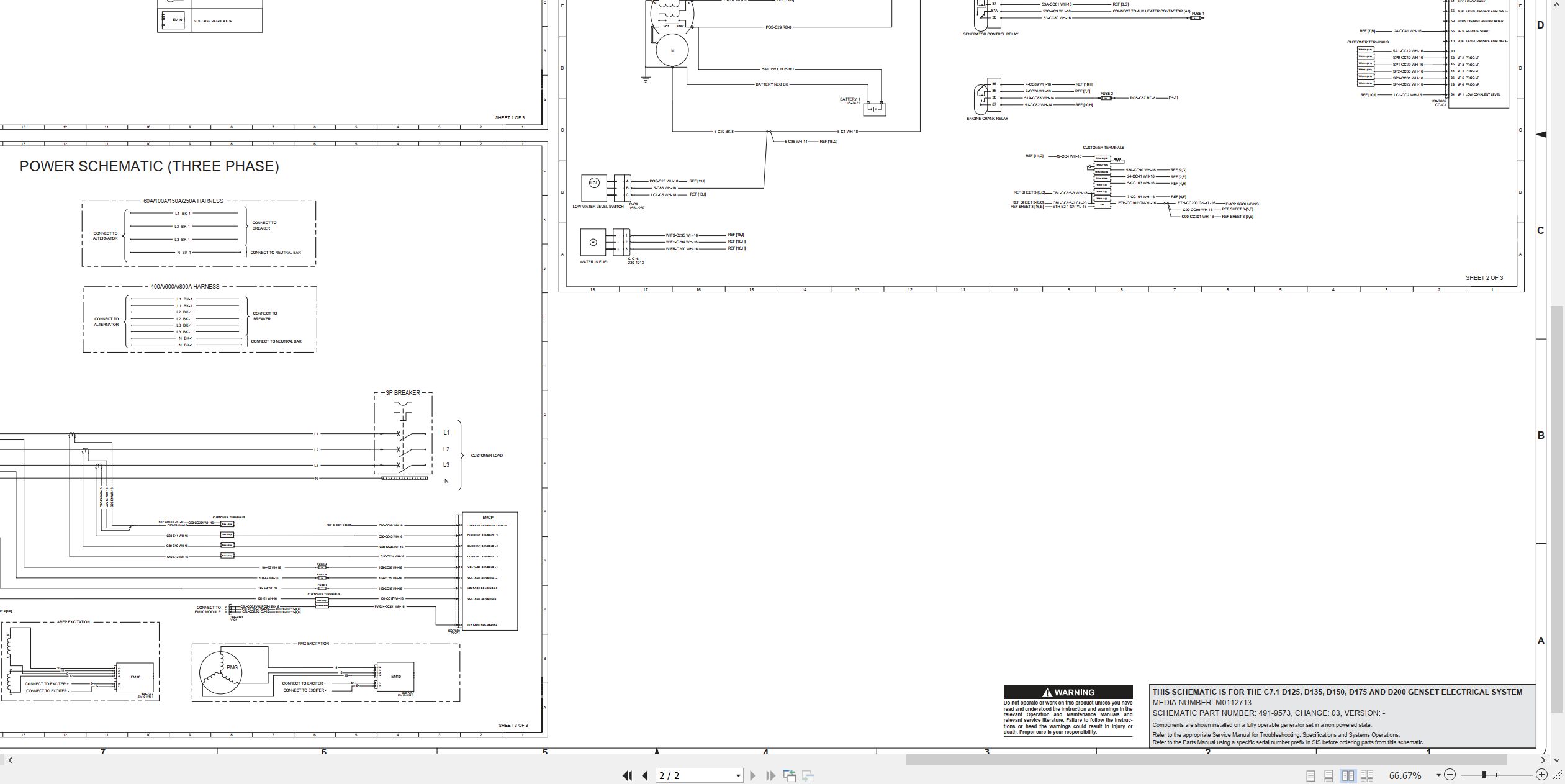 CAT Generator Set D200 Electrical Schematic (2)