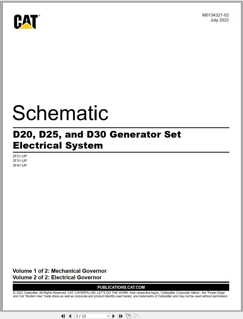 CAT Generator Set D25 Electrical Schematic (1)