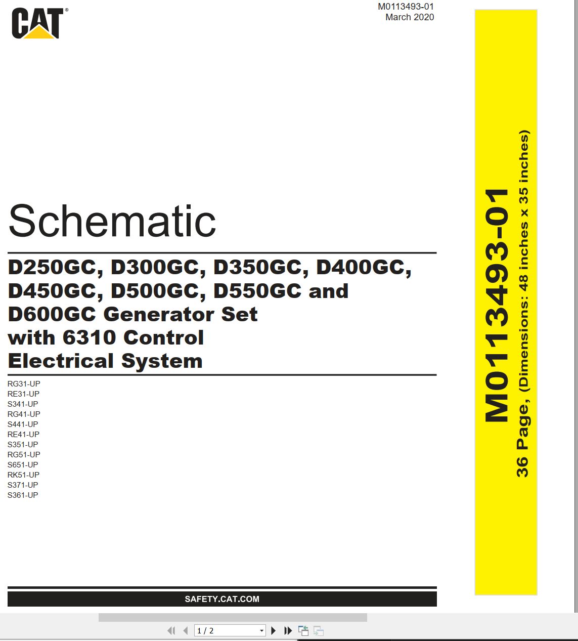 CAT Generator Set D250GC Electrical Schematic (1)