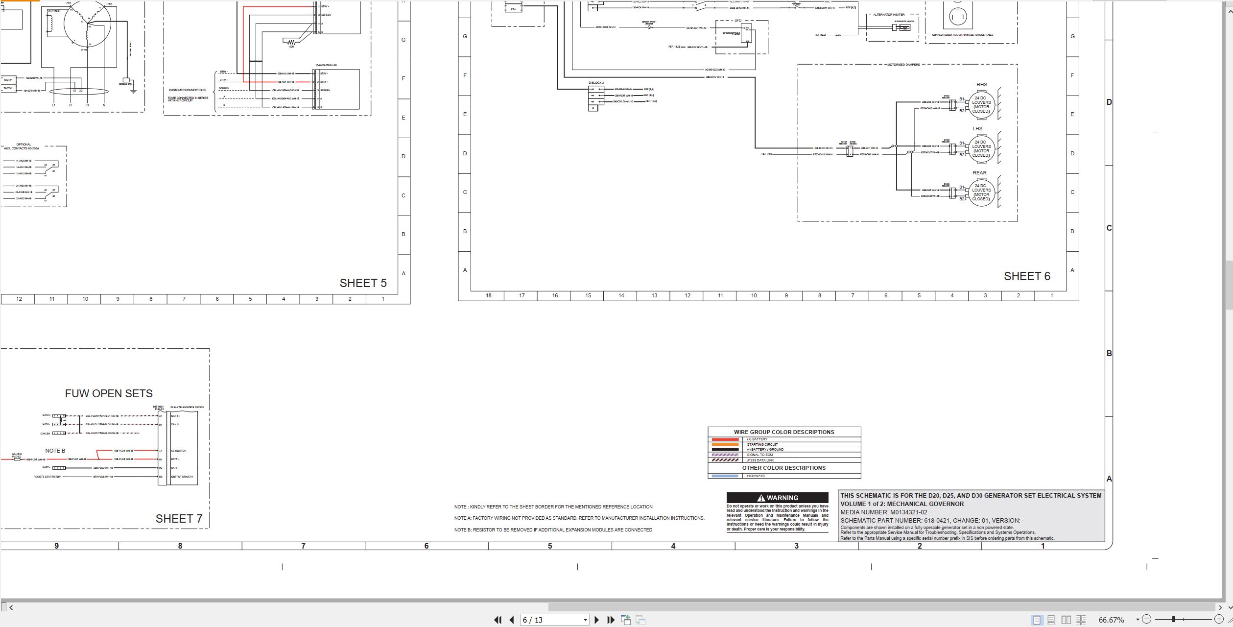 CAT Generator Set D30 Electrical Schematic (2)