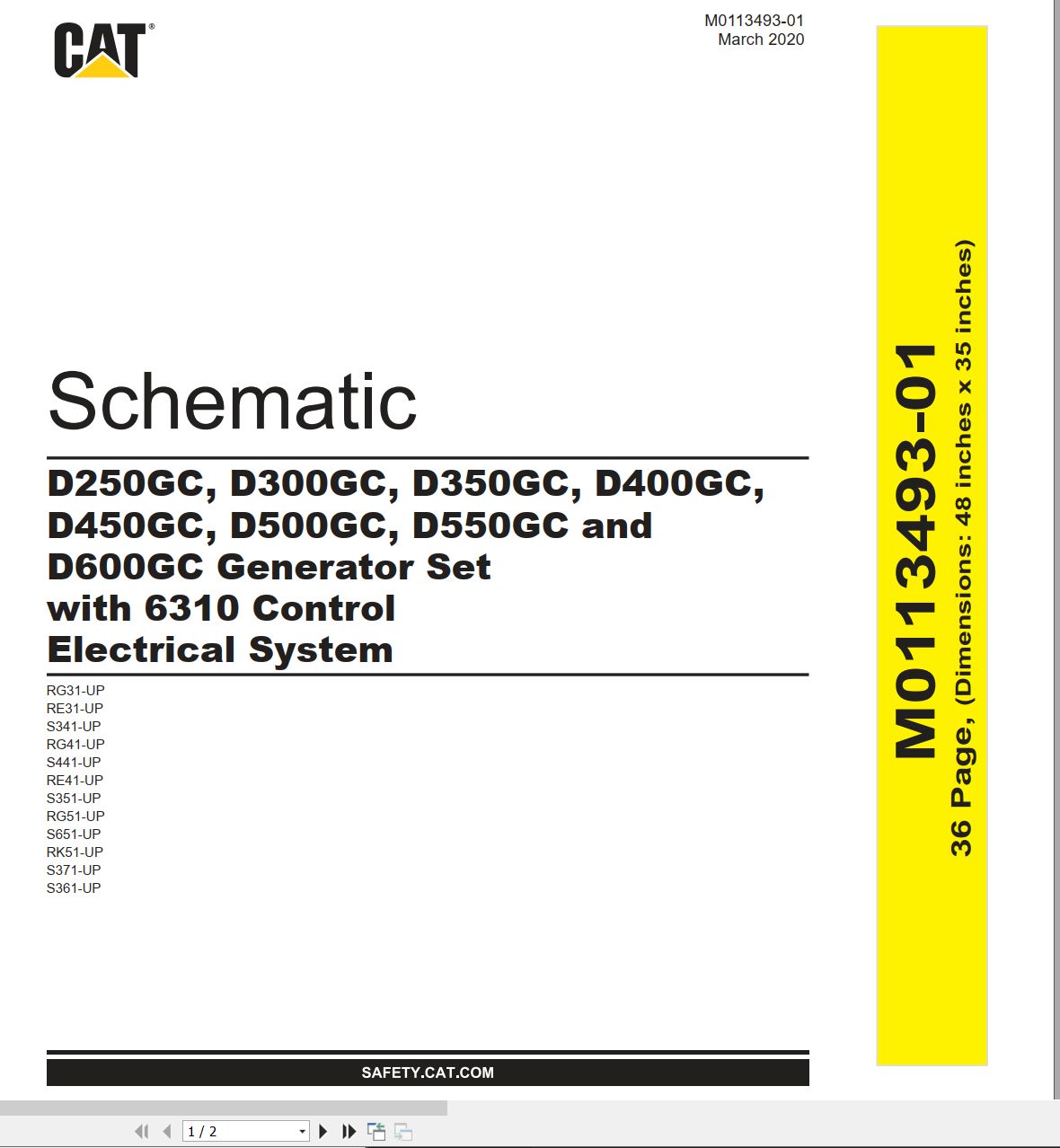 CAT Generator Set D300GC Electrical Schematic (1)