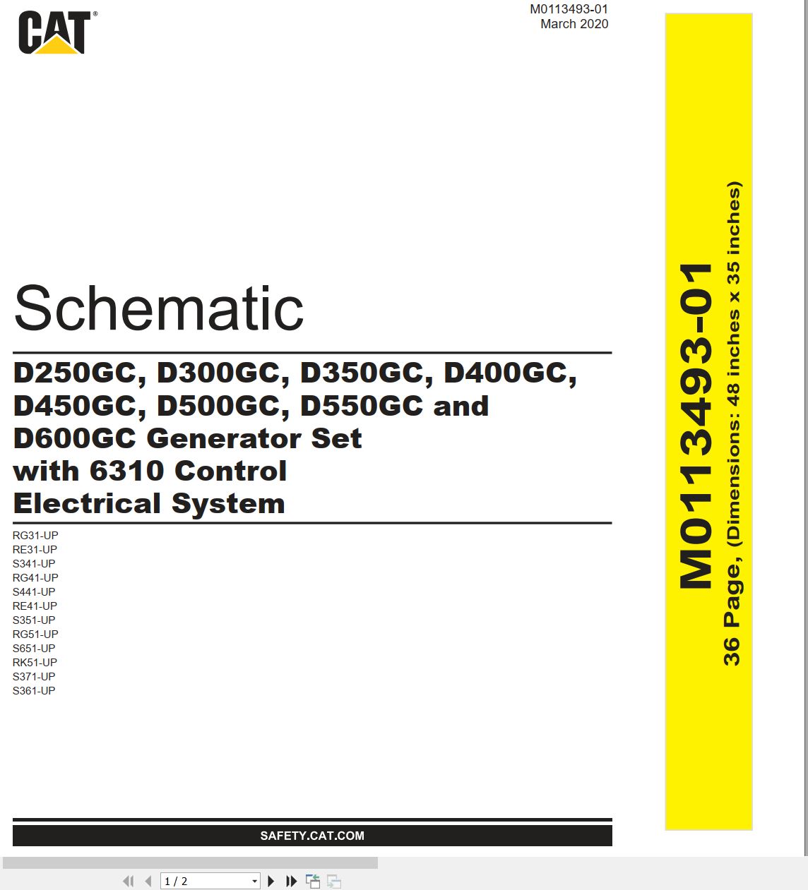 CAT Generator Set D350GC Electrical Schematic (1)